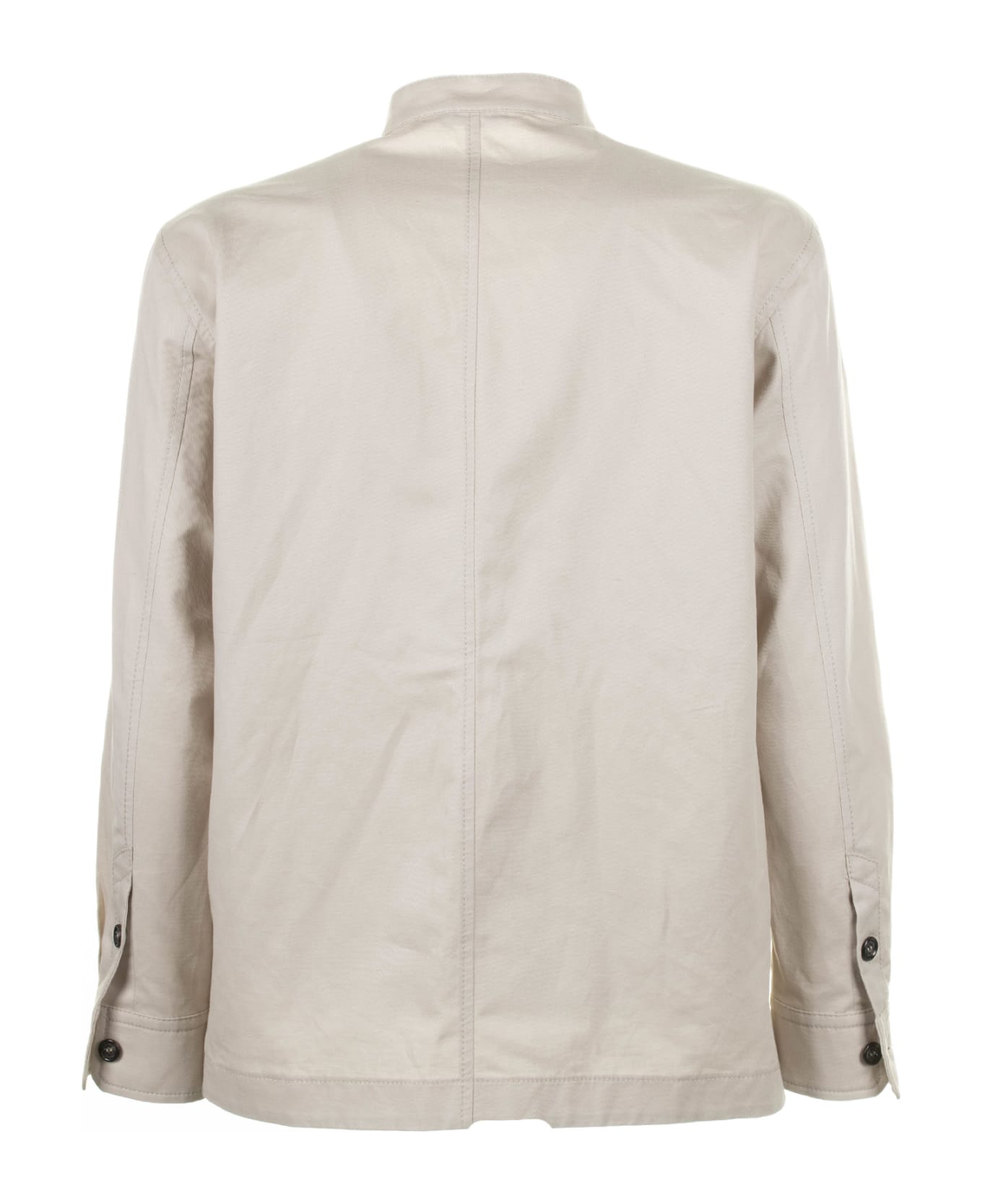 Paolo Pecora Oversized Shirt With Pockets - GHIACCIO