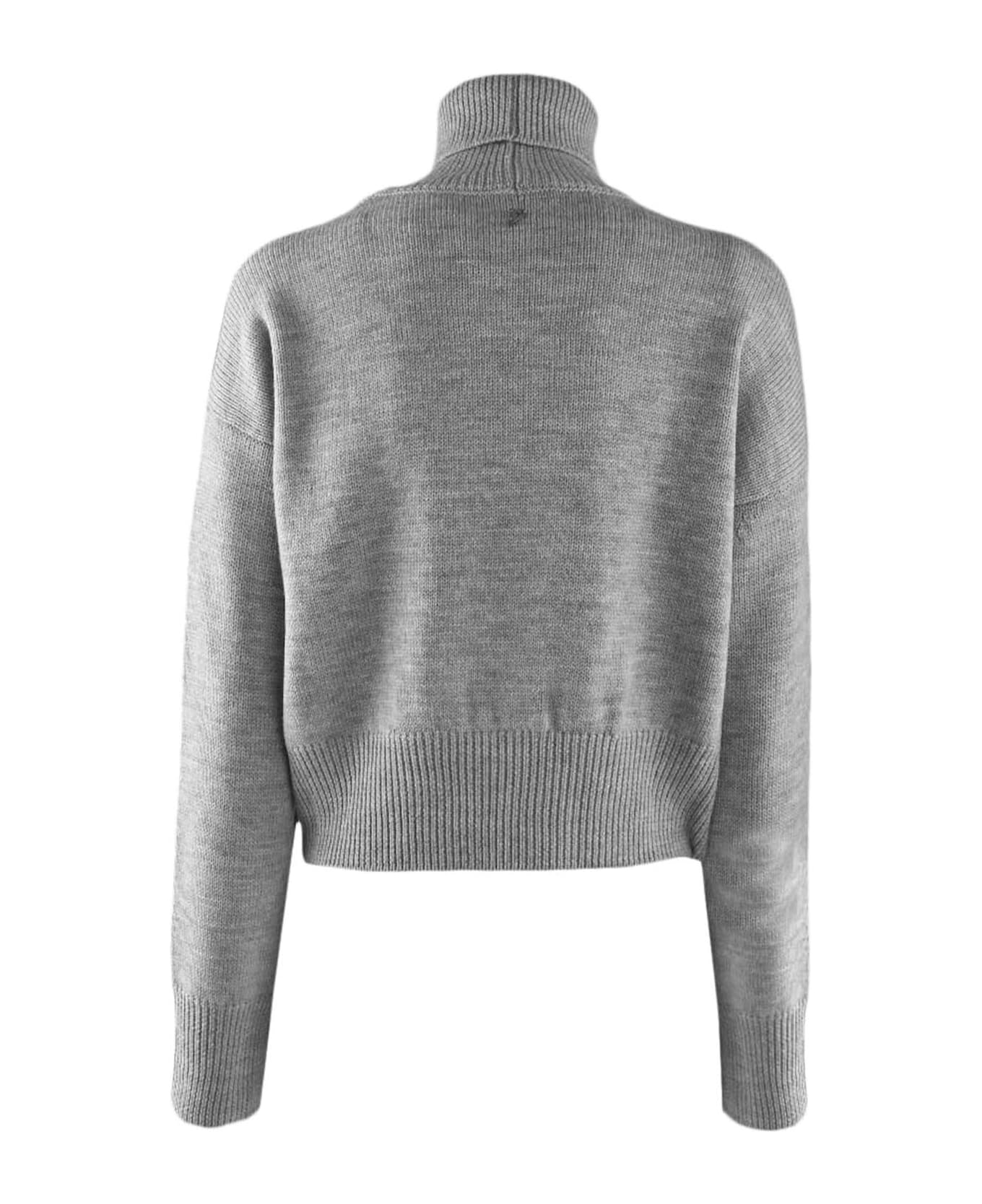 Dondup Grey Wool Dolcevita Sweater - Grey