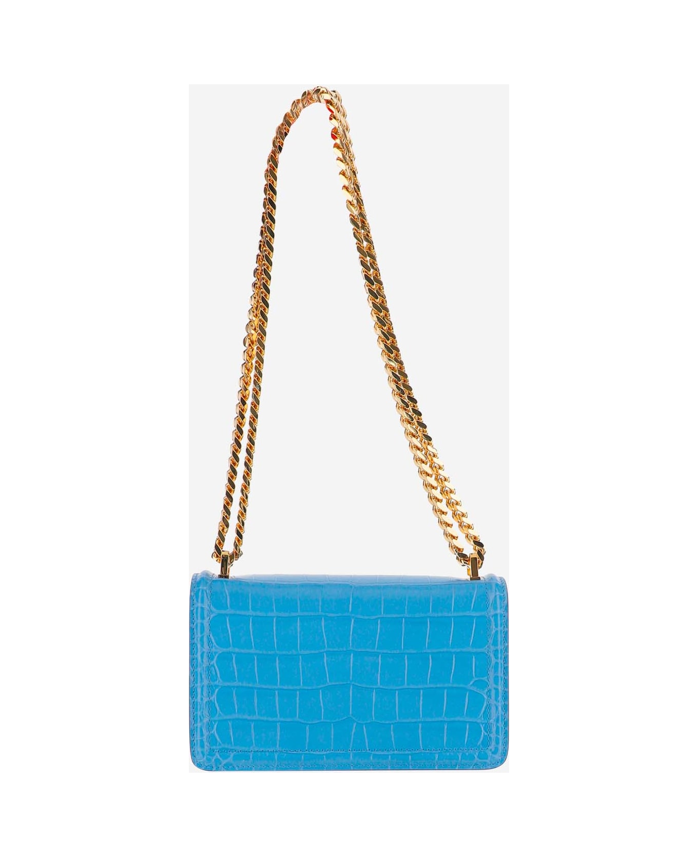 Burberry Mini Tb Embossed Leather Bag With Chain Strap - Clear Blue ショルダーバッグ