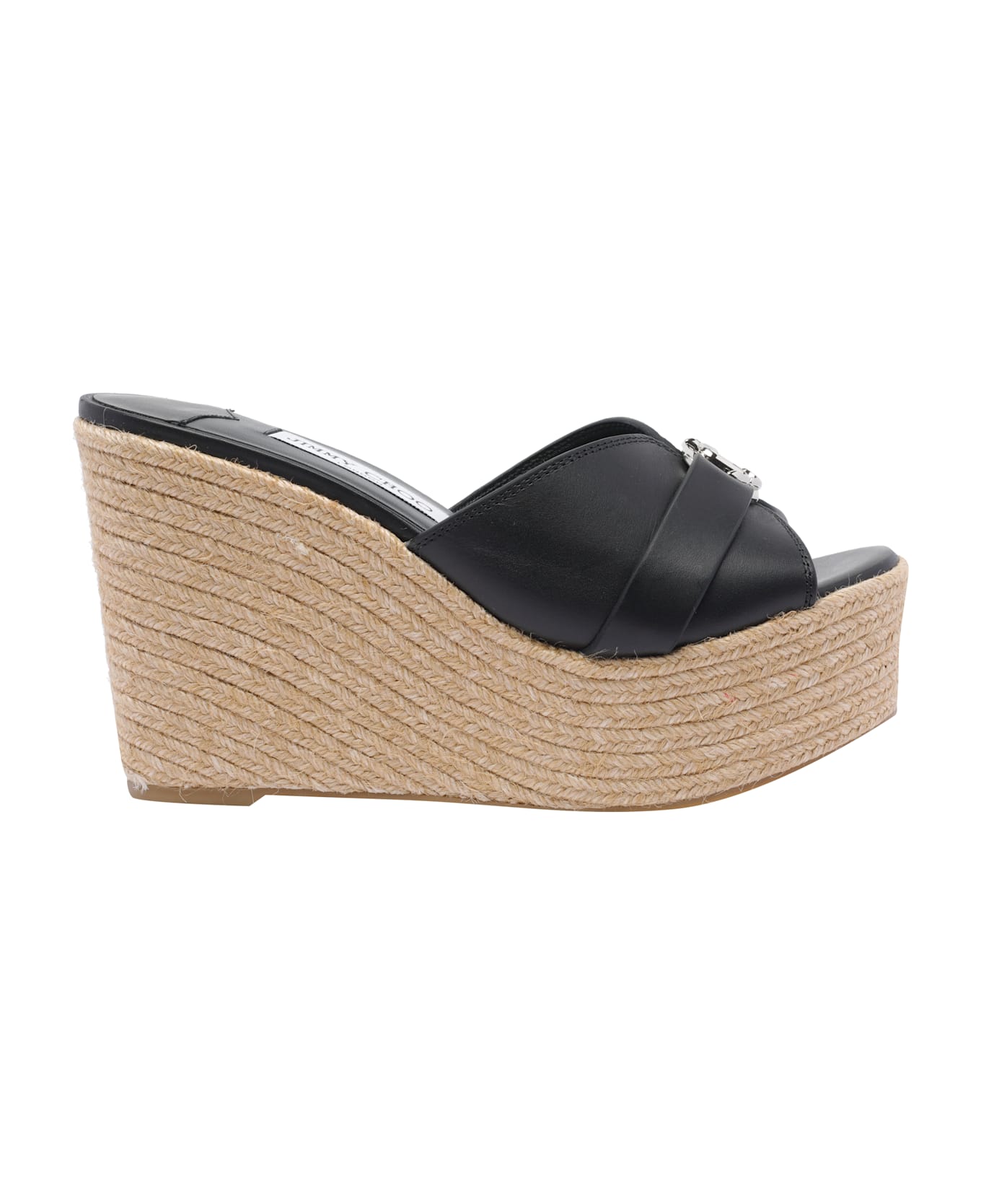 Jimmy Choo Leda Wedge Sandals - Black