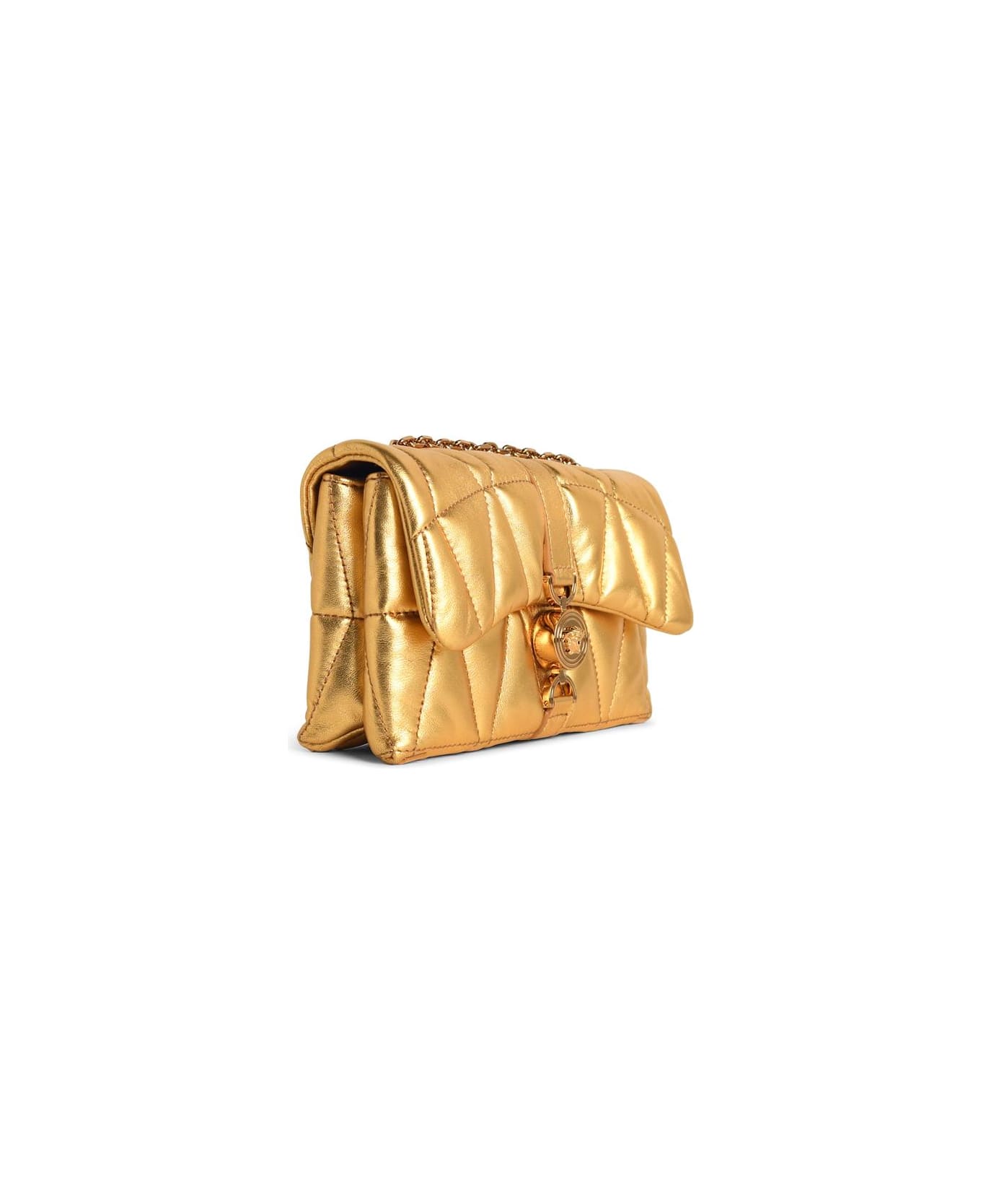 Versace 
kleio
 Mini Bag In Gold Nappa Leather - V Gold