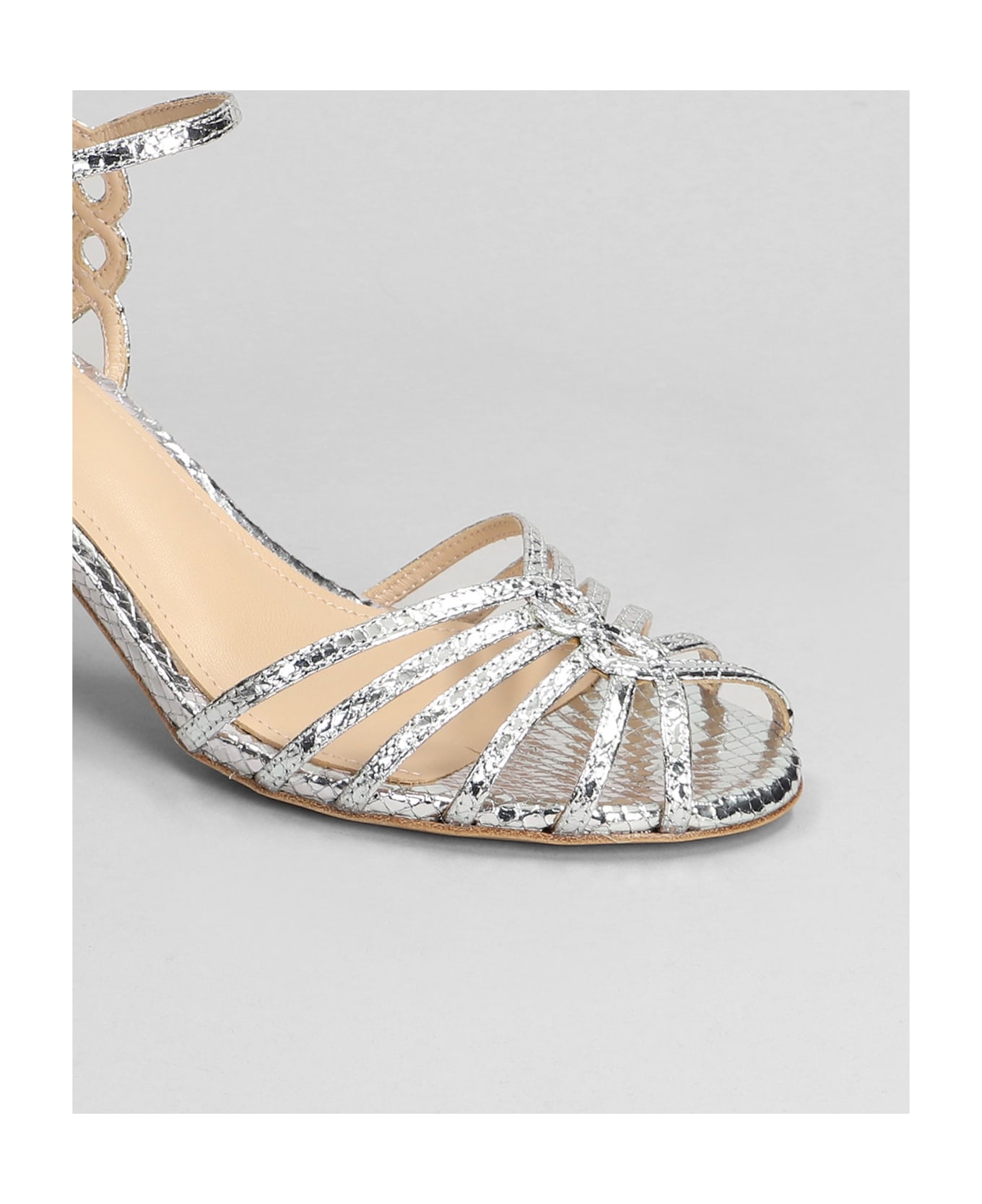 Lola Cruz Tango 65 Sandals In Silver Leather - silver