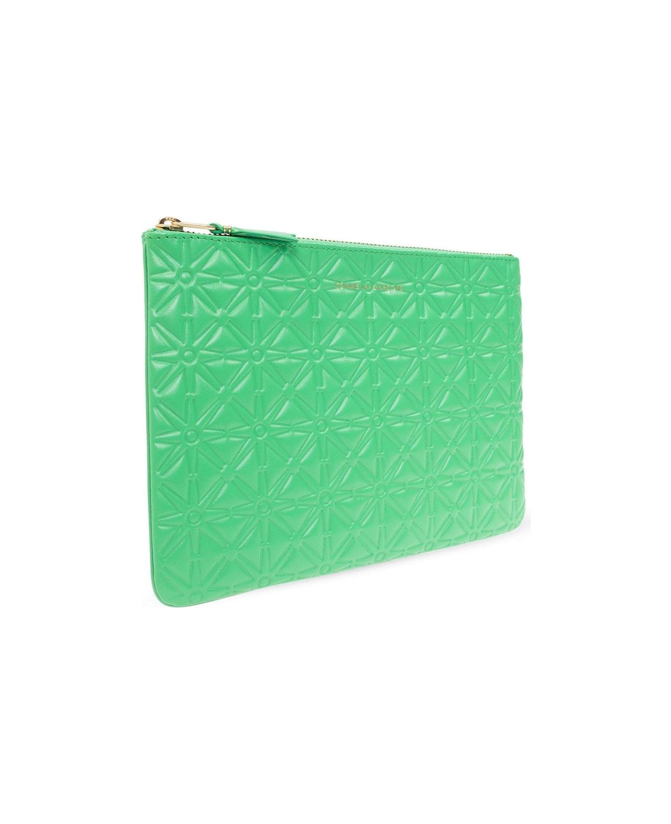 Comme des Garçons Wallet Embossed Zipped Pouch - Gree Green バッグ