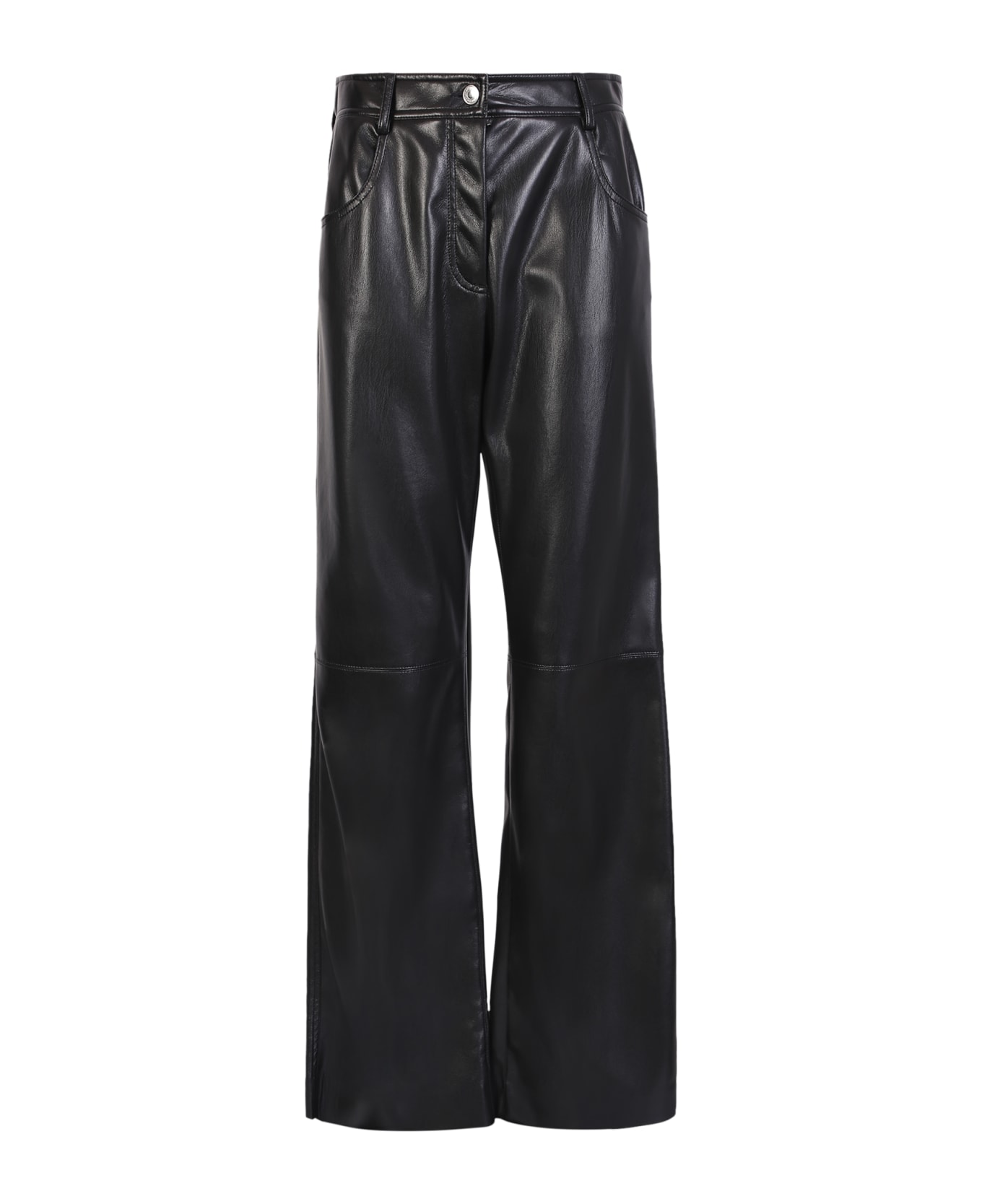 MSGM Straight Leg Trousers In Eco-nappa By . Must Have Garment That Can Never Be Missing In The Wardrobe; Minimal And Casual MSGM - BLACK