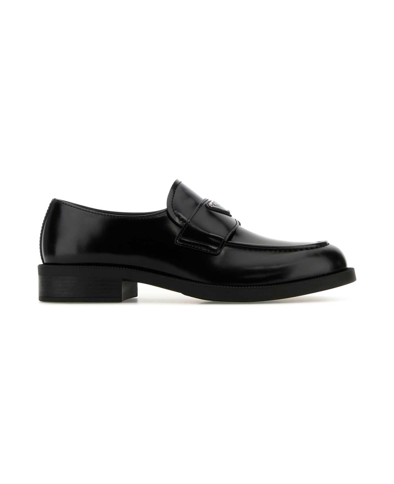 Prada Black Leather Loafers - NERO ローファー＆デッキシューズ