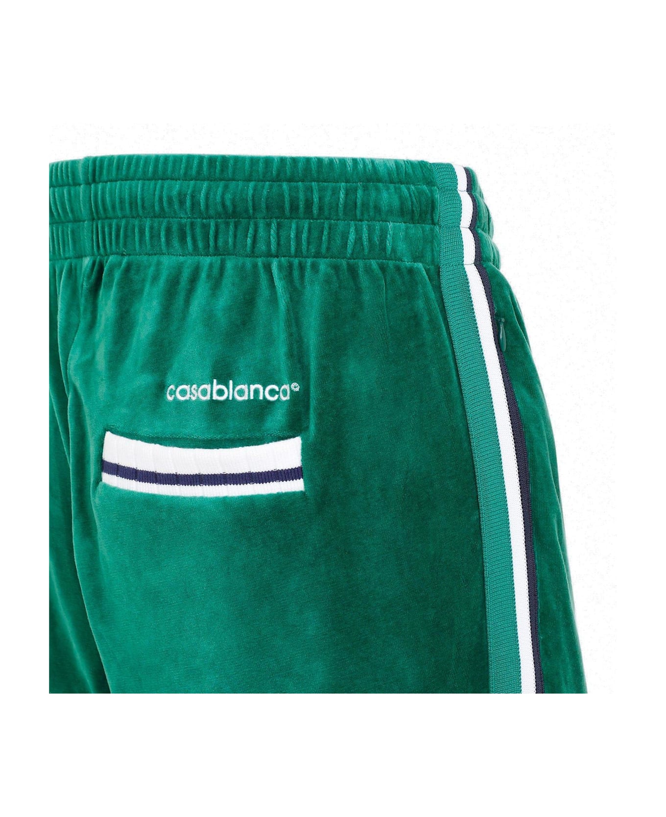 Casablanca Logo Embroidered Velvet Jogging Pants - Non definito