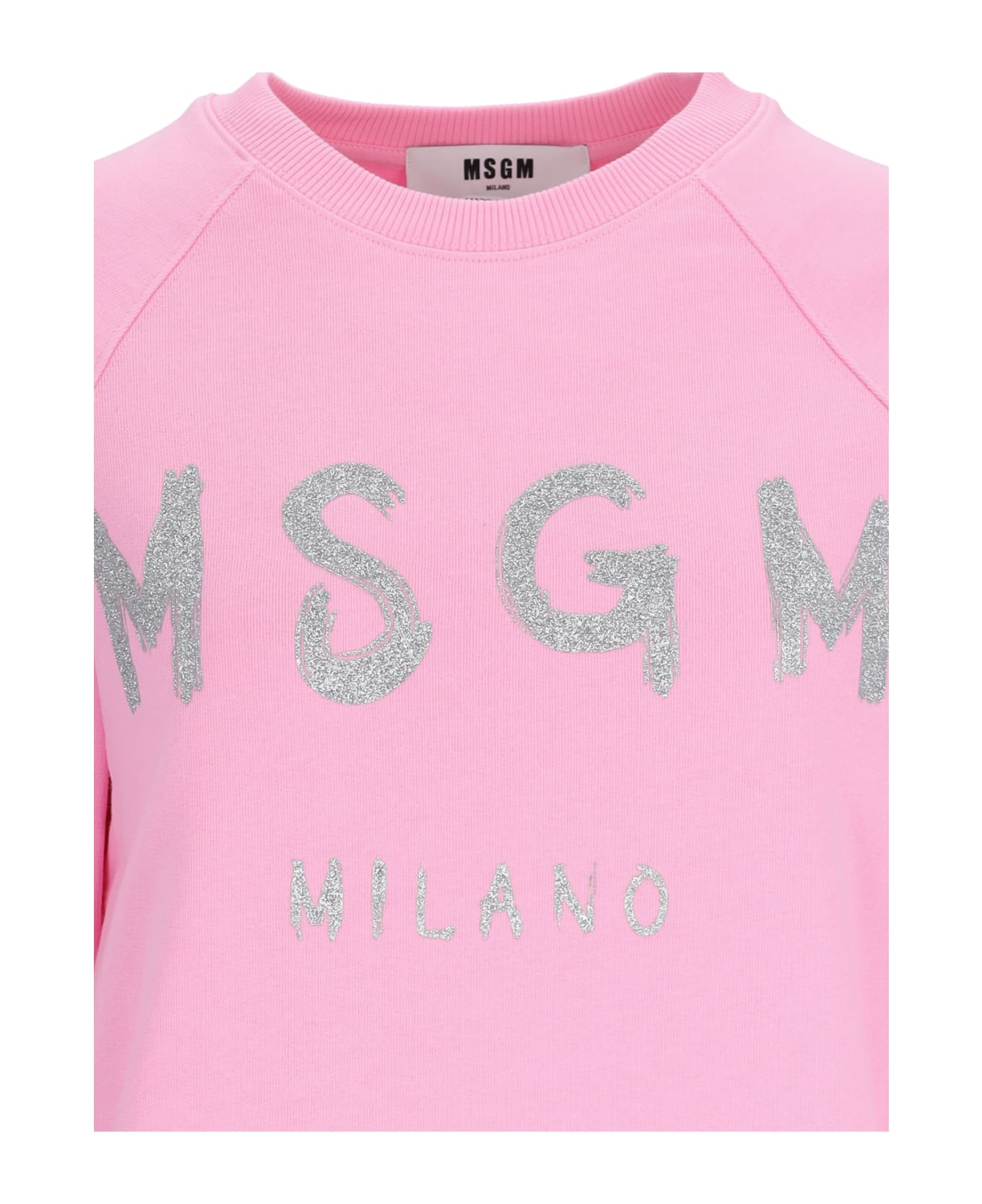 MSGM Logo Crewneck Sweatshirt - Pink フリース