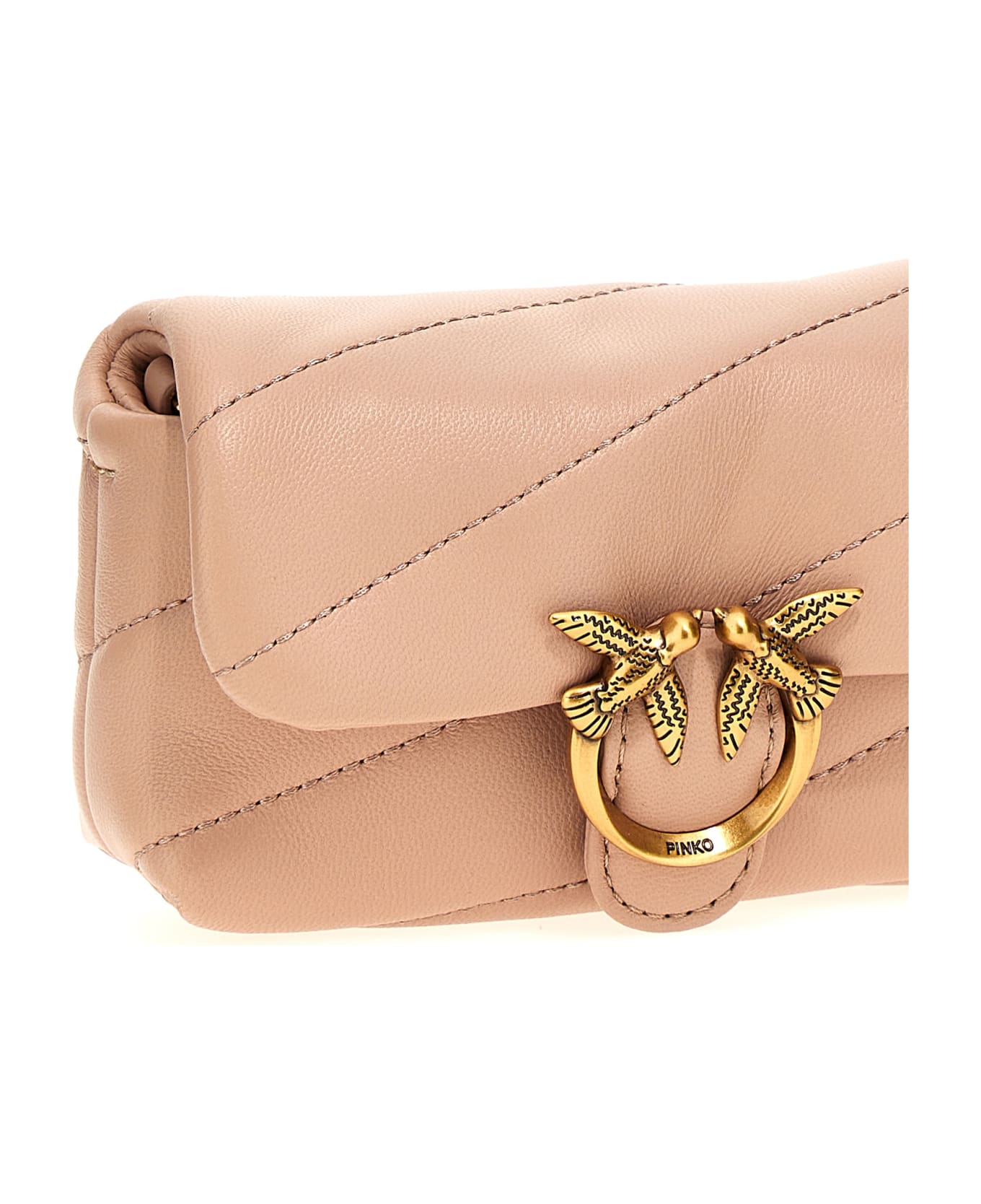 Pinko 'love Micro Puff' Crossbody Bag - Cipria-antique gold ショルダーバッグ