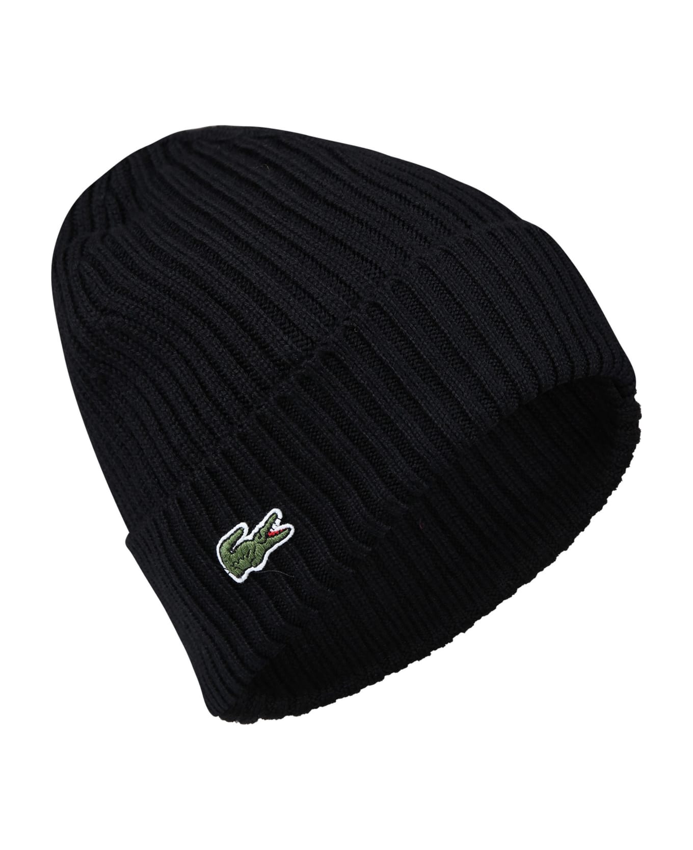 Lacoste Black Hat For Boy With Patch Of The Iconic Logo - Black