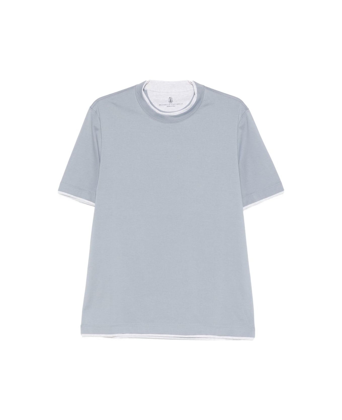 Brunello Cucinelli Cotton T-shirt - Clear Blue