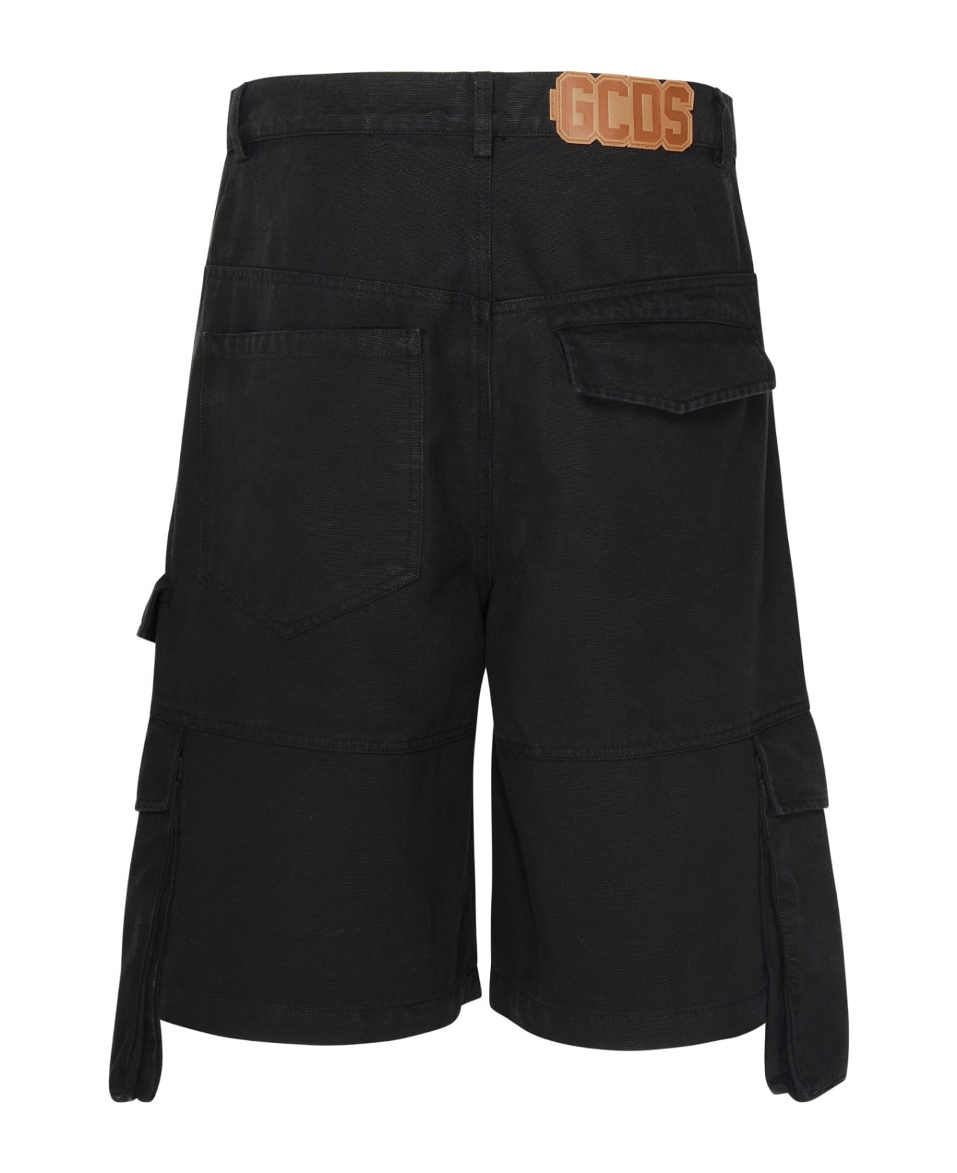 GCDS Black Cotton Bermuda Shorts - Black