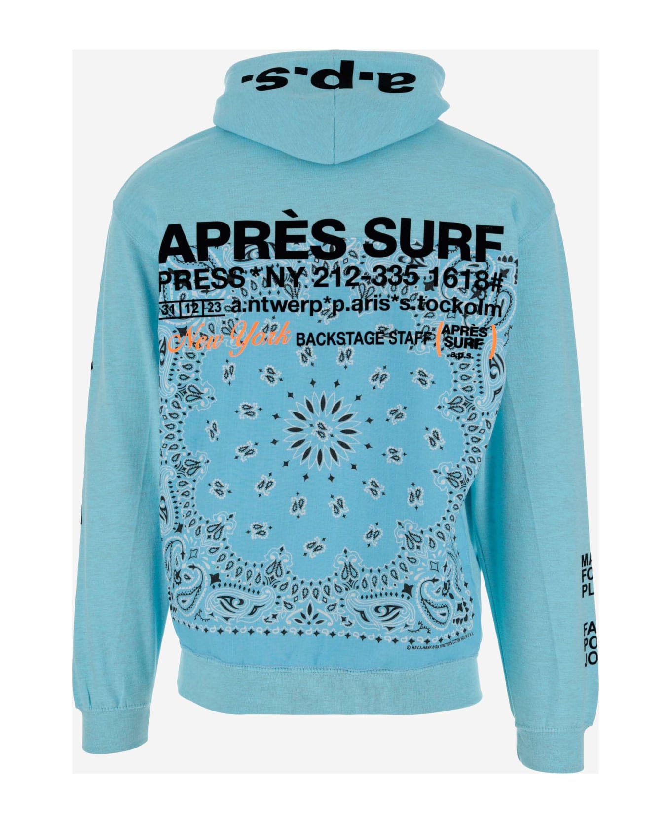 Apres Surf Logo Cotton Blend Hoodie - Light Blue