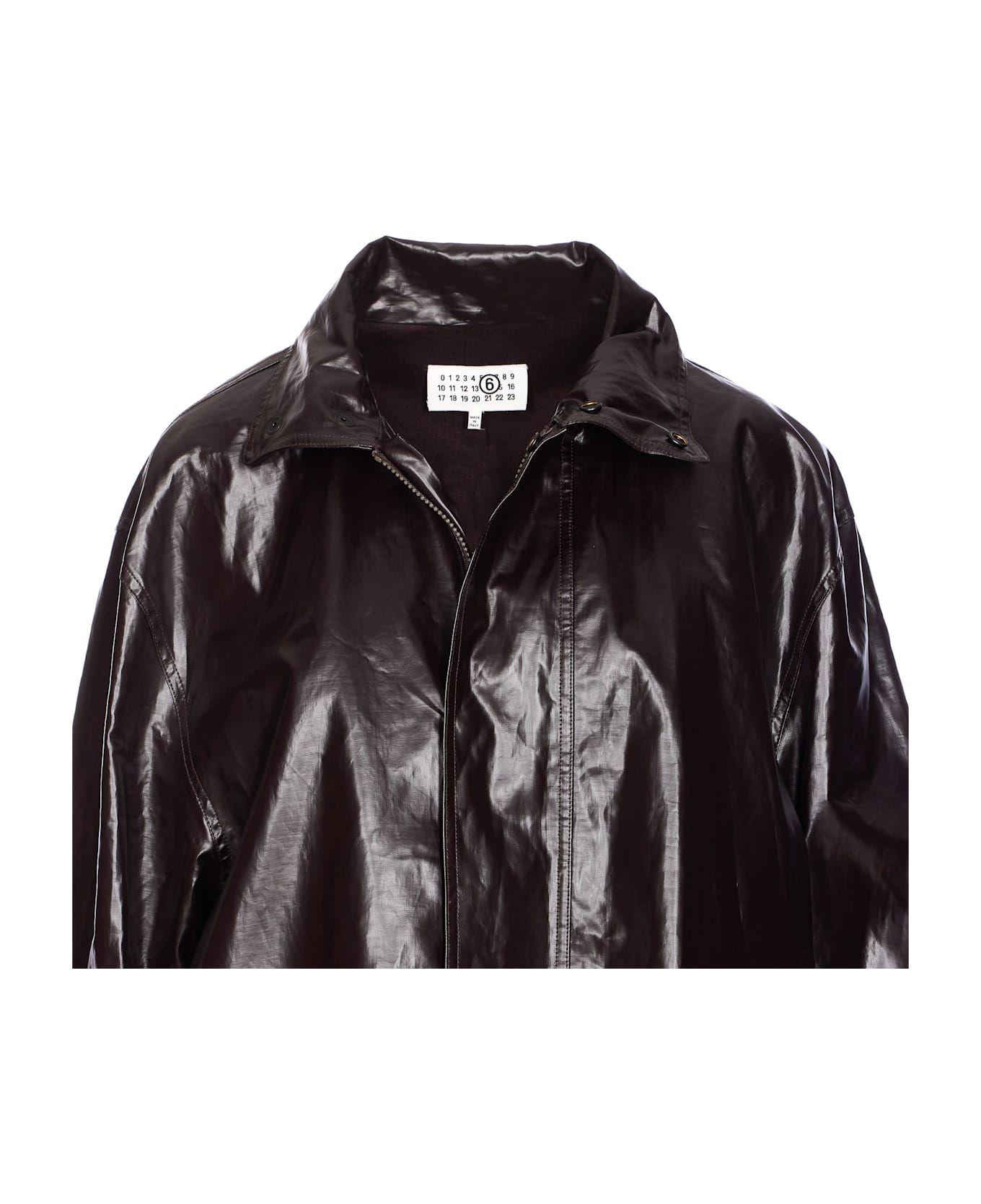 MM6 Maison Margiela Vinyl Coat - Brown
