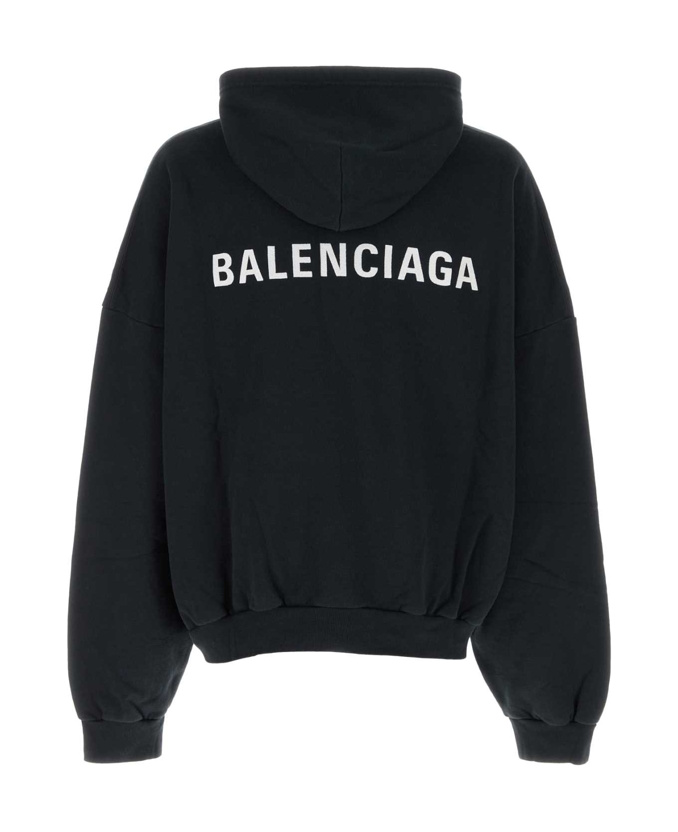 Balenciaga Cotton Sweatshirt - FADED BLACK/WHITE