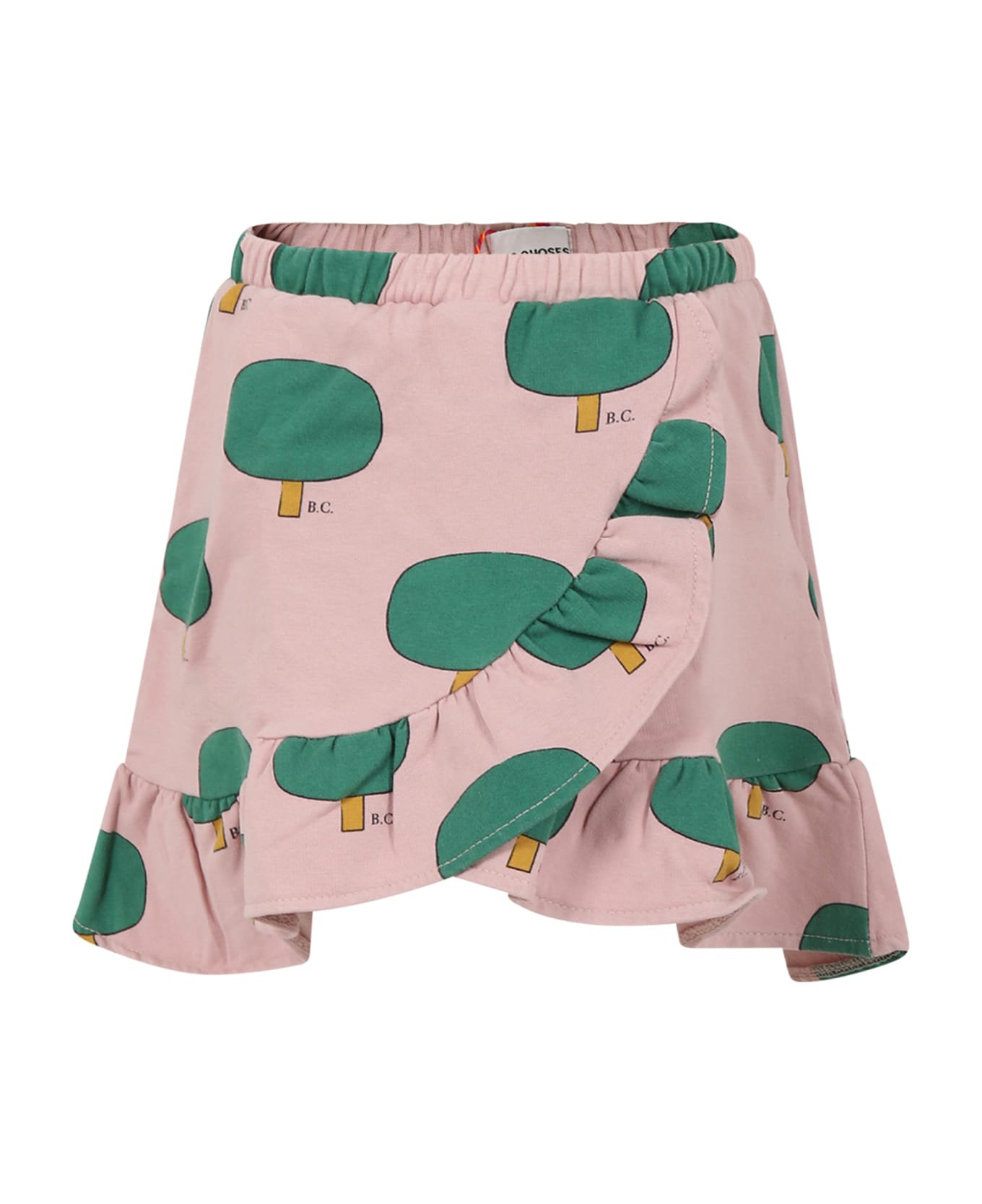 Bobo Choses Pink Skirt For Girl With Tree Print - Pink ボトムス