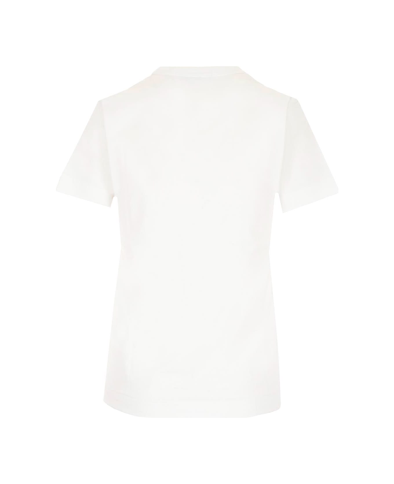 Comme des Garçons Play White T-shirt With Big Red Heart - WHITE