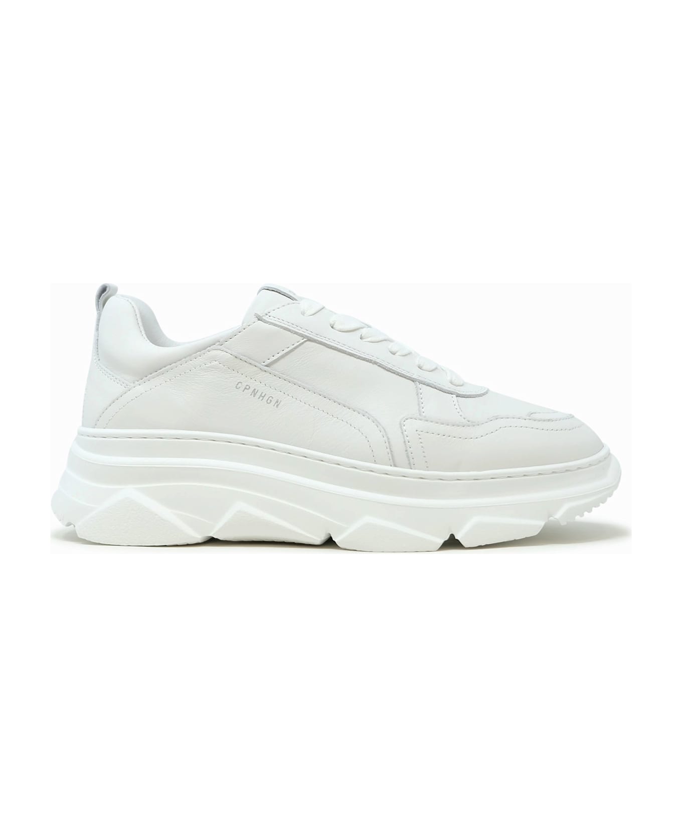 Copenhagen White Leather Sneakers - WHITE
