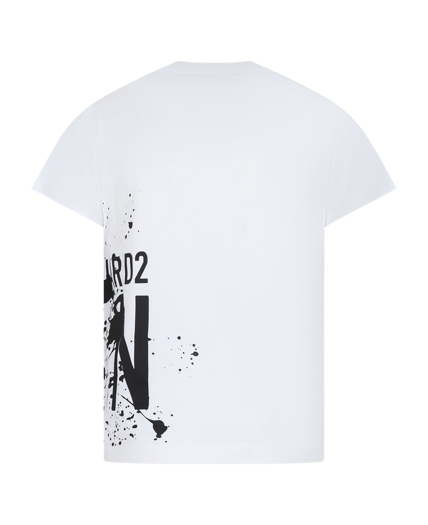 Dsquared2 White T-shirt For Boy With Logo Tシャツ＆ポロシャツ