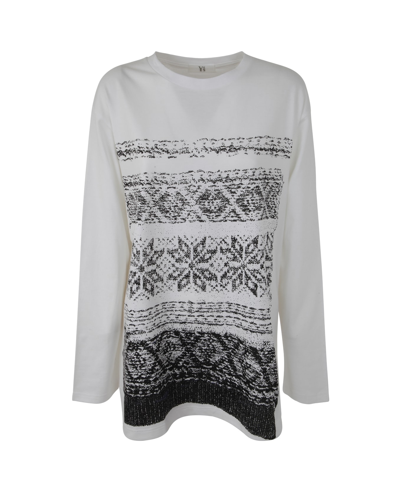 Y's Snow Pt Long Sleeves T - White