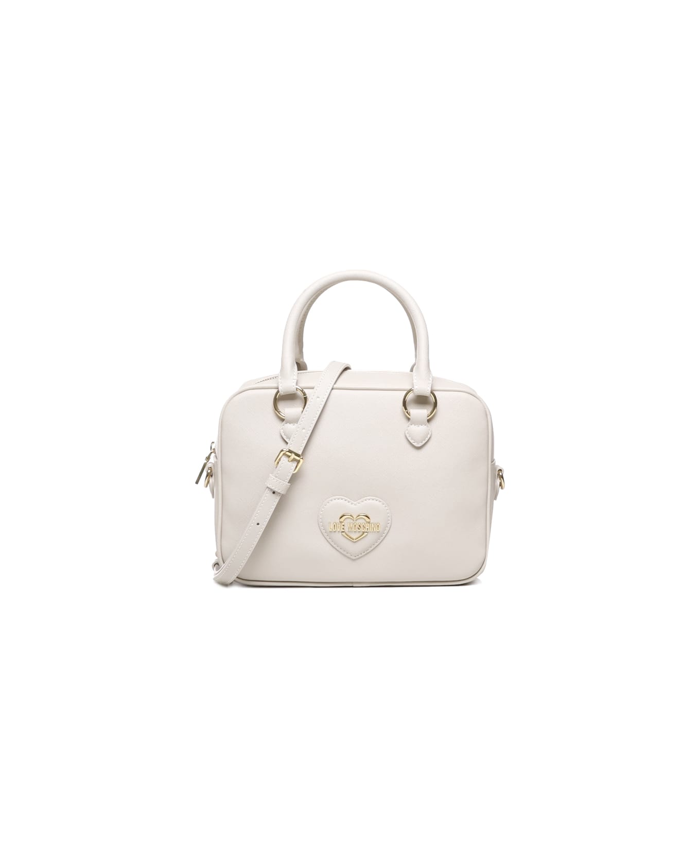 Love Moschino Tote Bag With Logo Plaque - Ivory