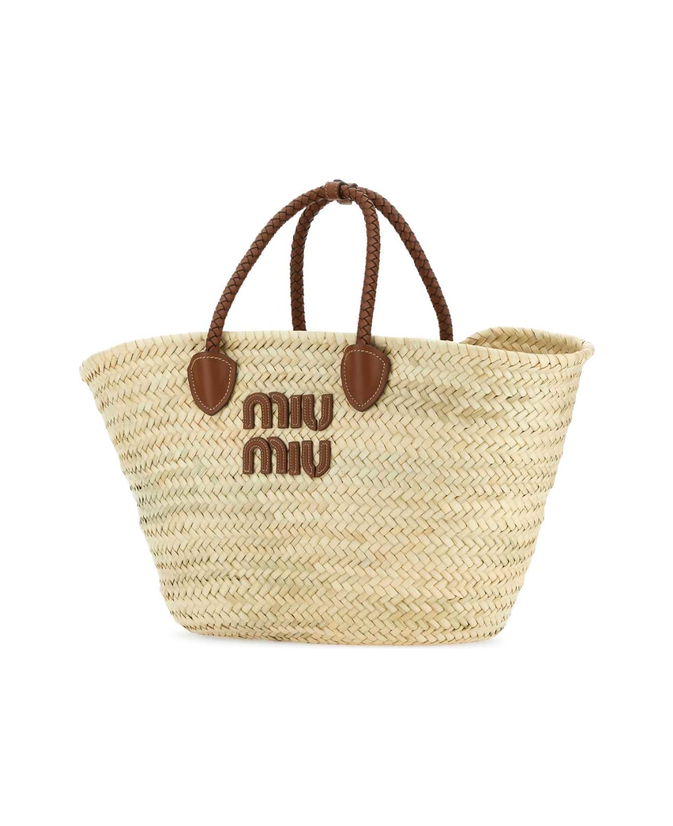 Miu Miu Palm Large Shopping Bag - NATURALECOGNAC