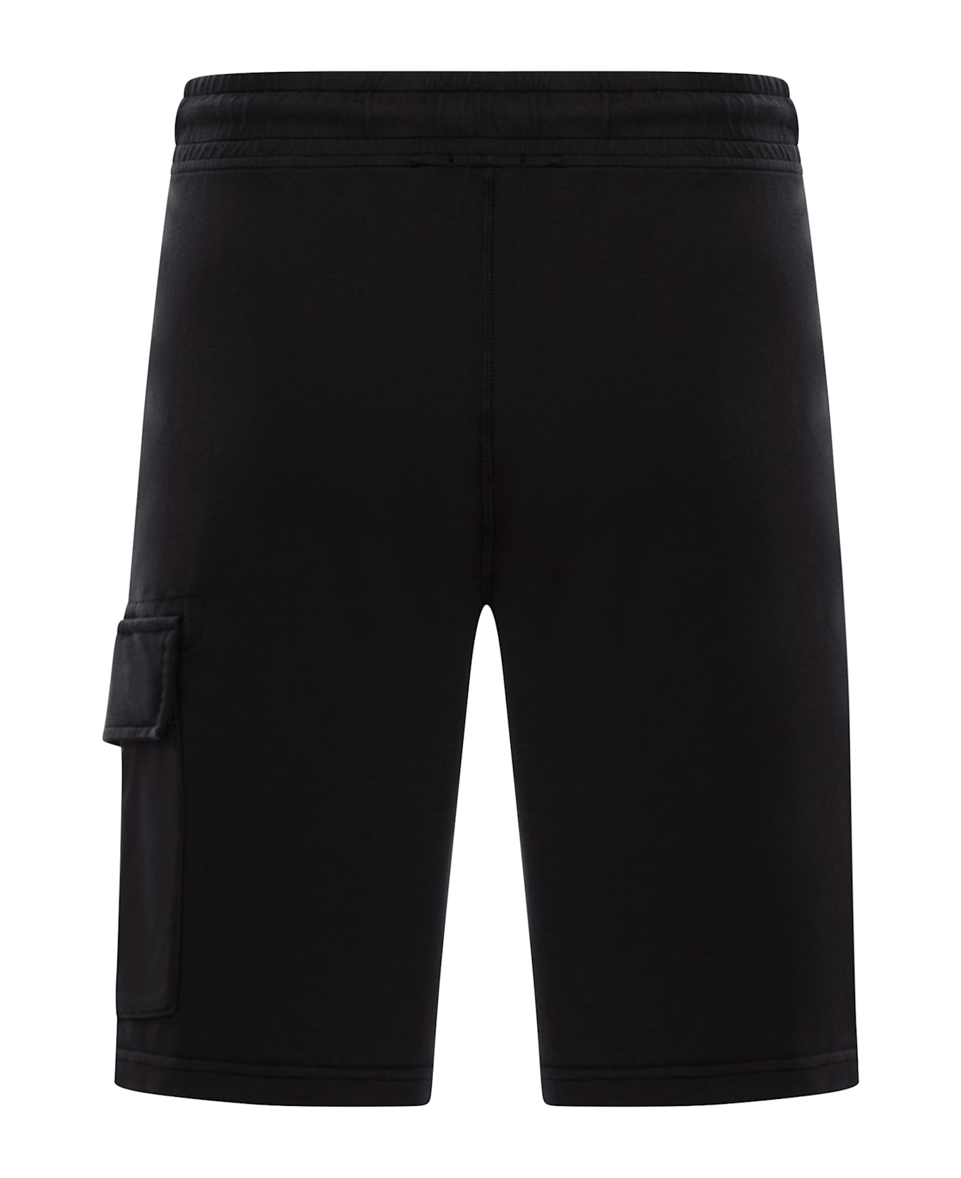 C.P. Company Light Fleece Cargo Lens Shorts - BLACK