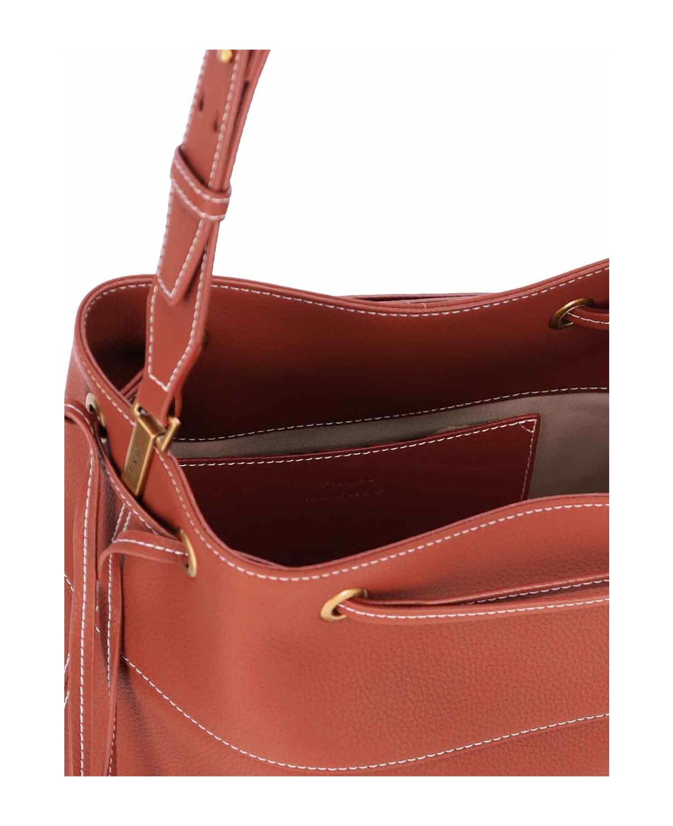 Pinko Logo Bucket Bag - Brown