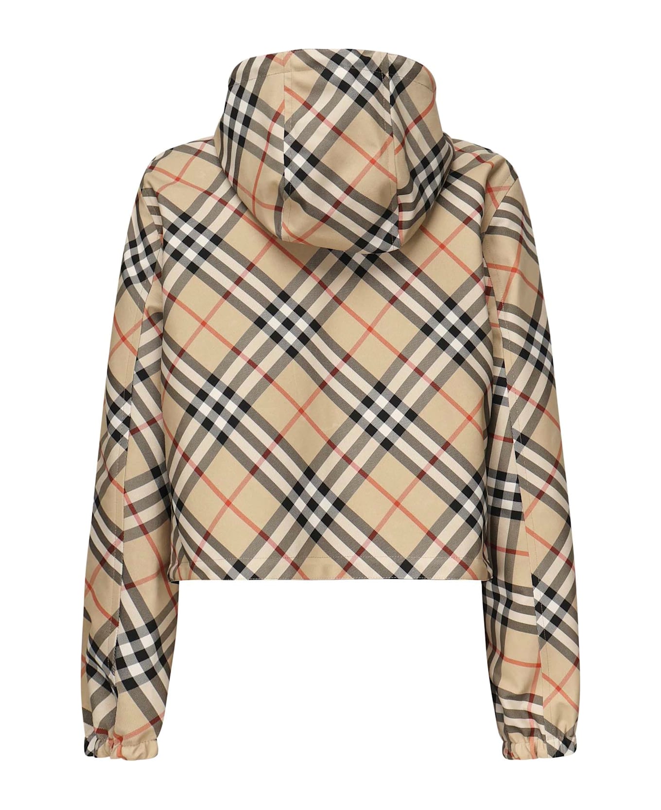 Burberry Reversible Cropped Check Jacket - SAND