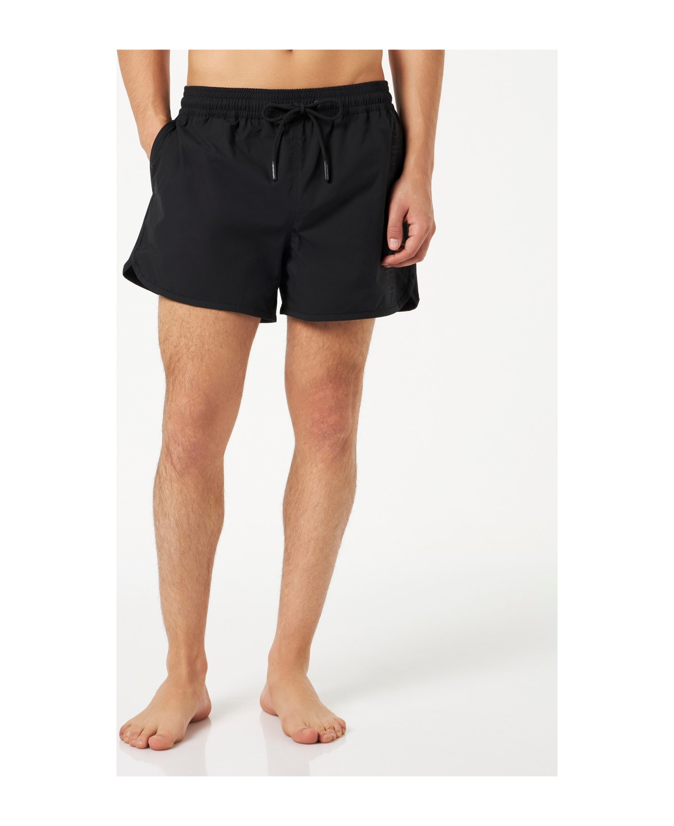 MC2 Saint Barth Man Swim Shorts With Side Logo And Contrast - BLACK