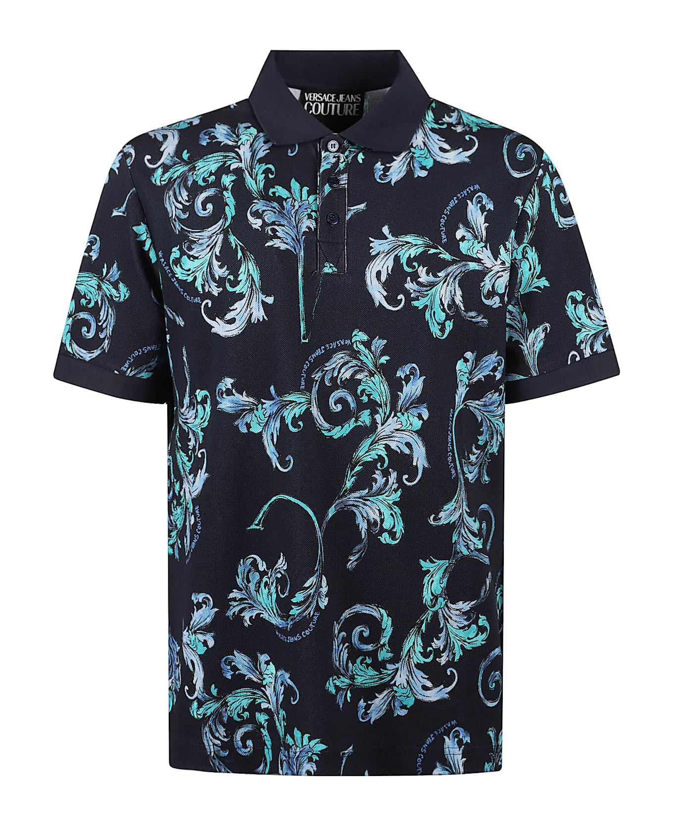 Versace Jeans Couture Printed Polo Shirt - Ocean