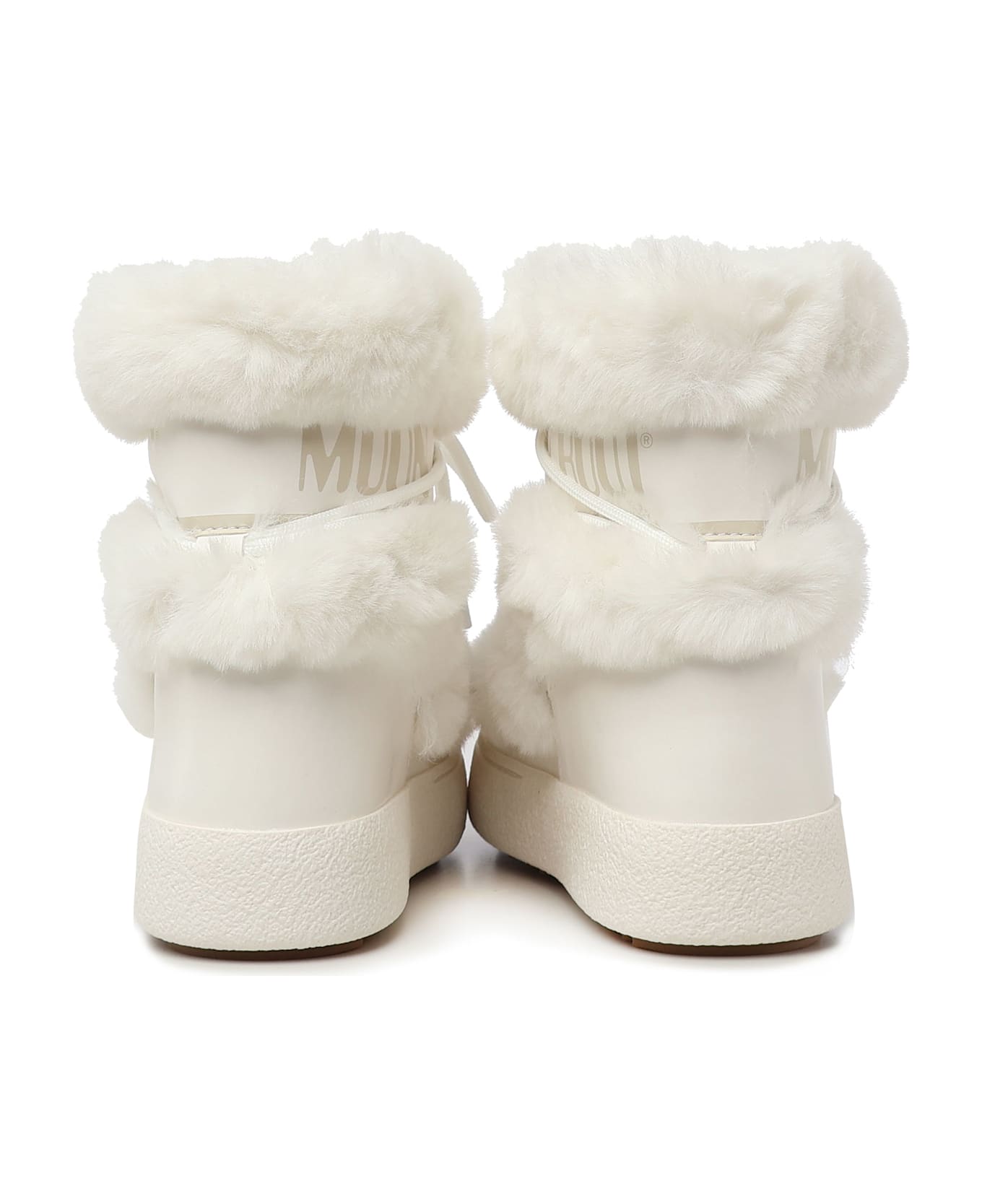 Moon Boot Ankle Boots With Fur - Bianco