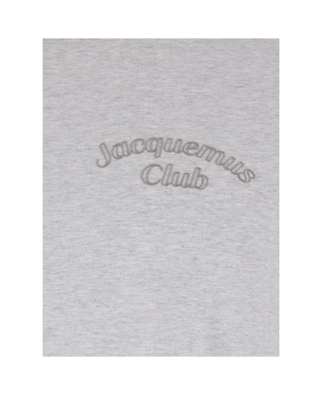 Jacquemus 
le T-shirt Club
 Grey T-shirt With Logo Lettering On The Front In Cotton Man - Grey