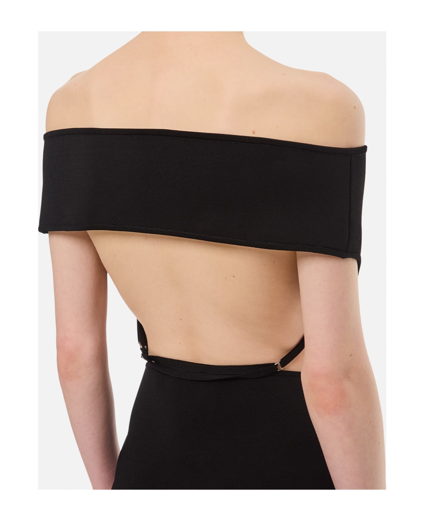 Jacquemus Off-the-shoulder Short Dress - Black