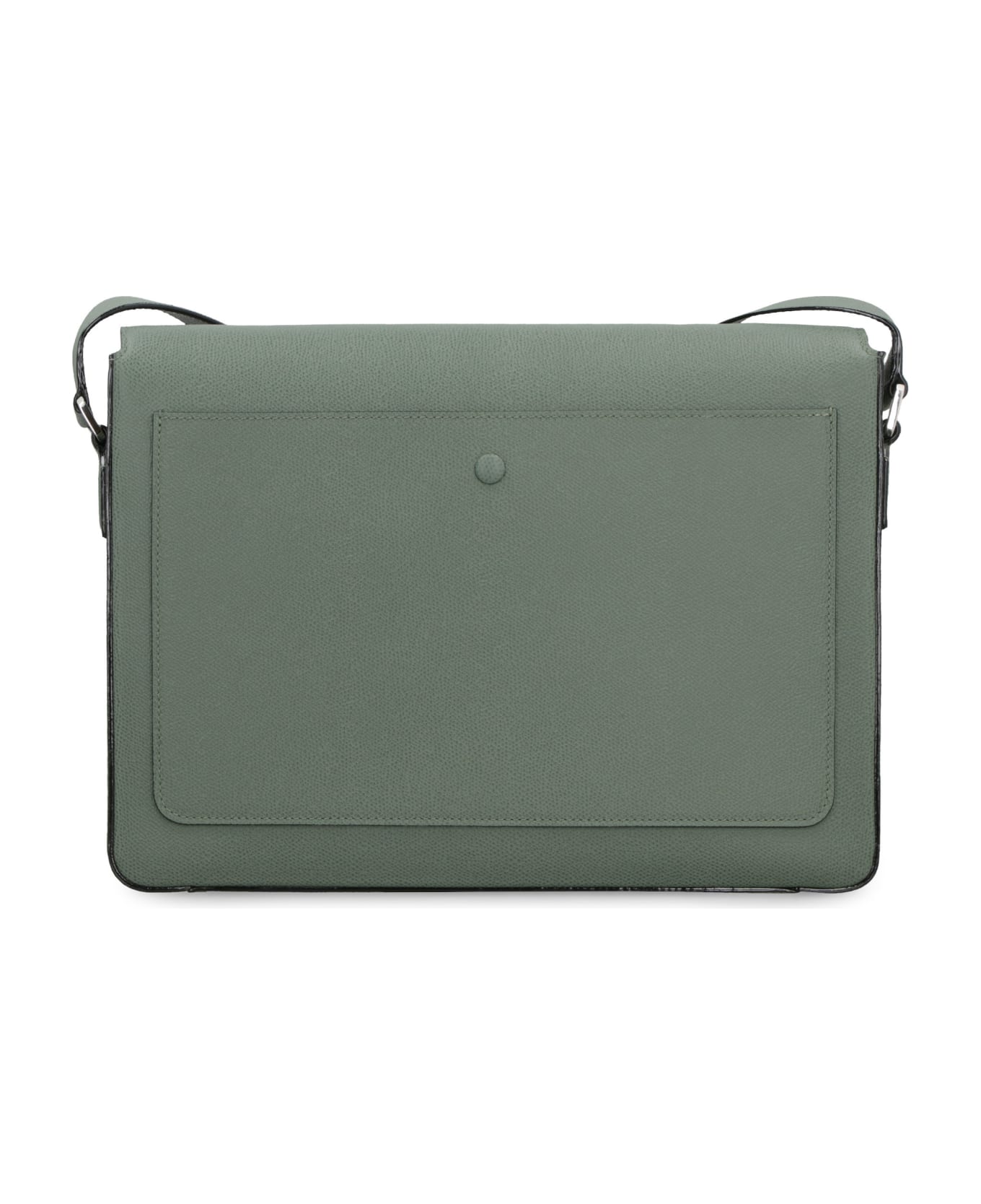 Valextra V-line Leather Messenger Bag - green