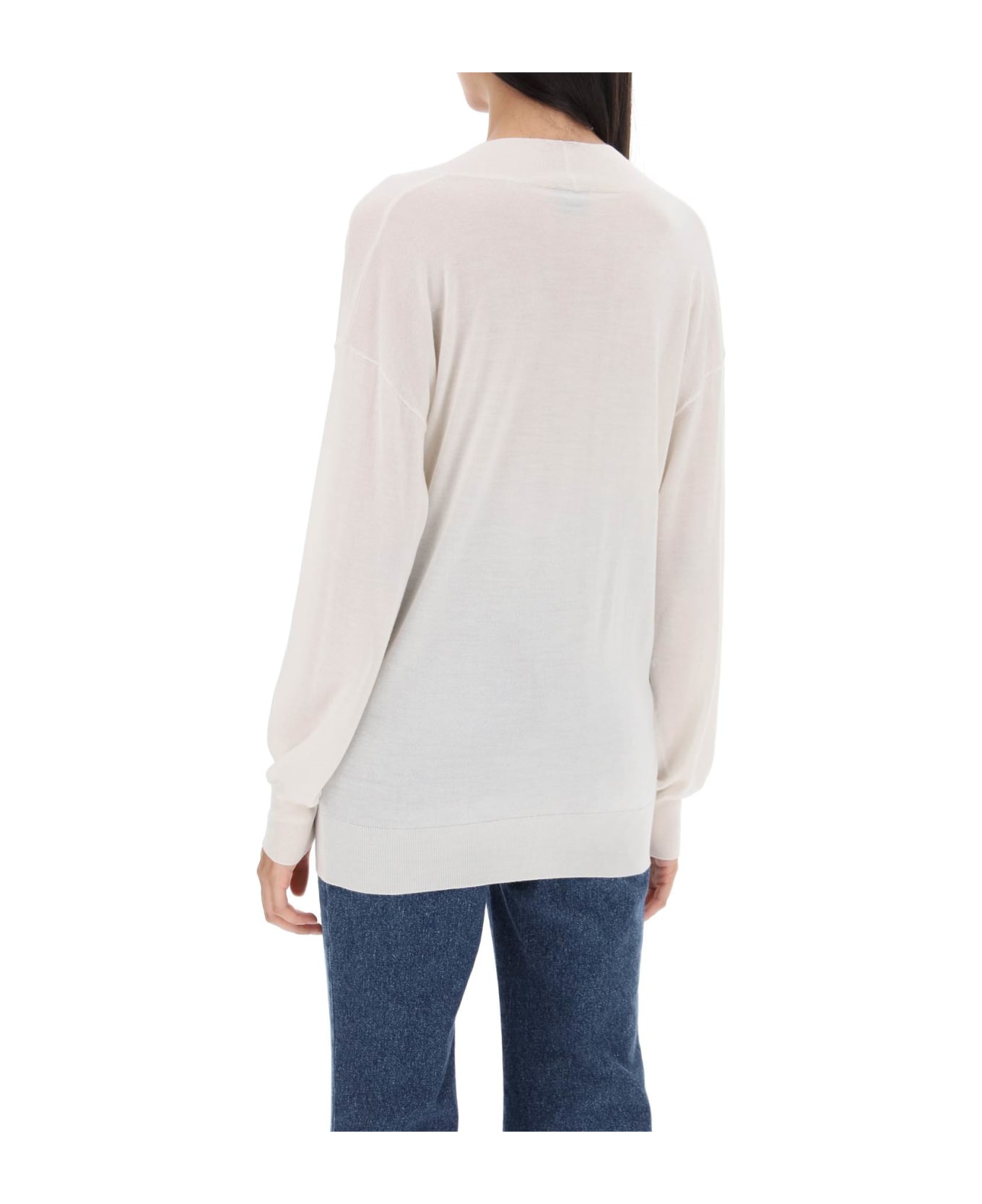 Tom Ford Sweater In Cashmere And Silk - CHALK (White)