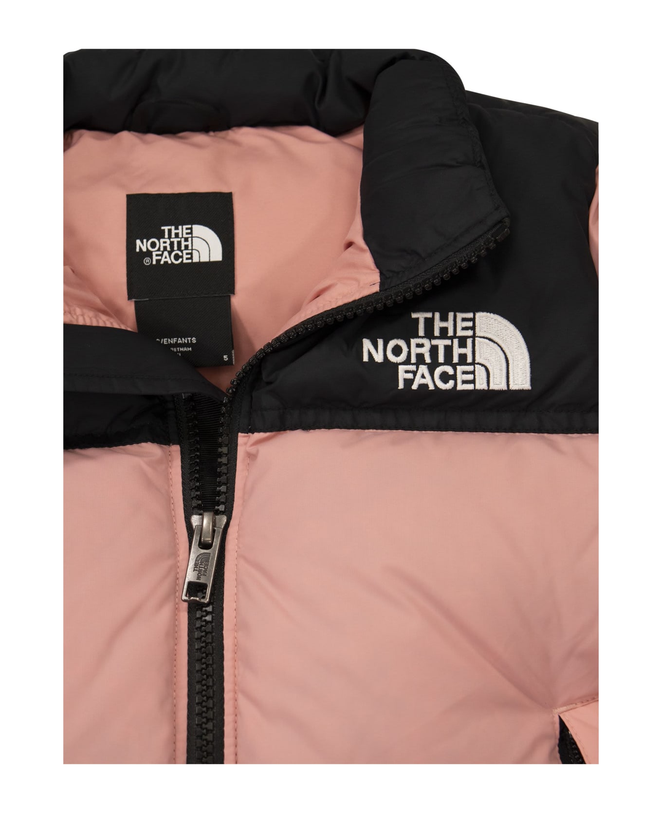 The North Face Retro Nuptse - Short Down Jacket - Pink/black コート＆ジャケット
