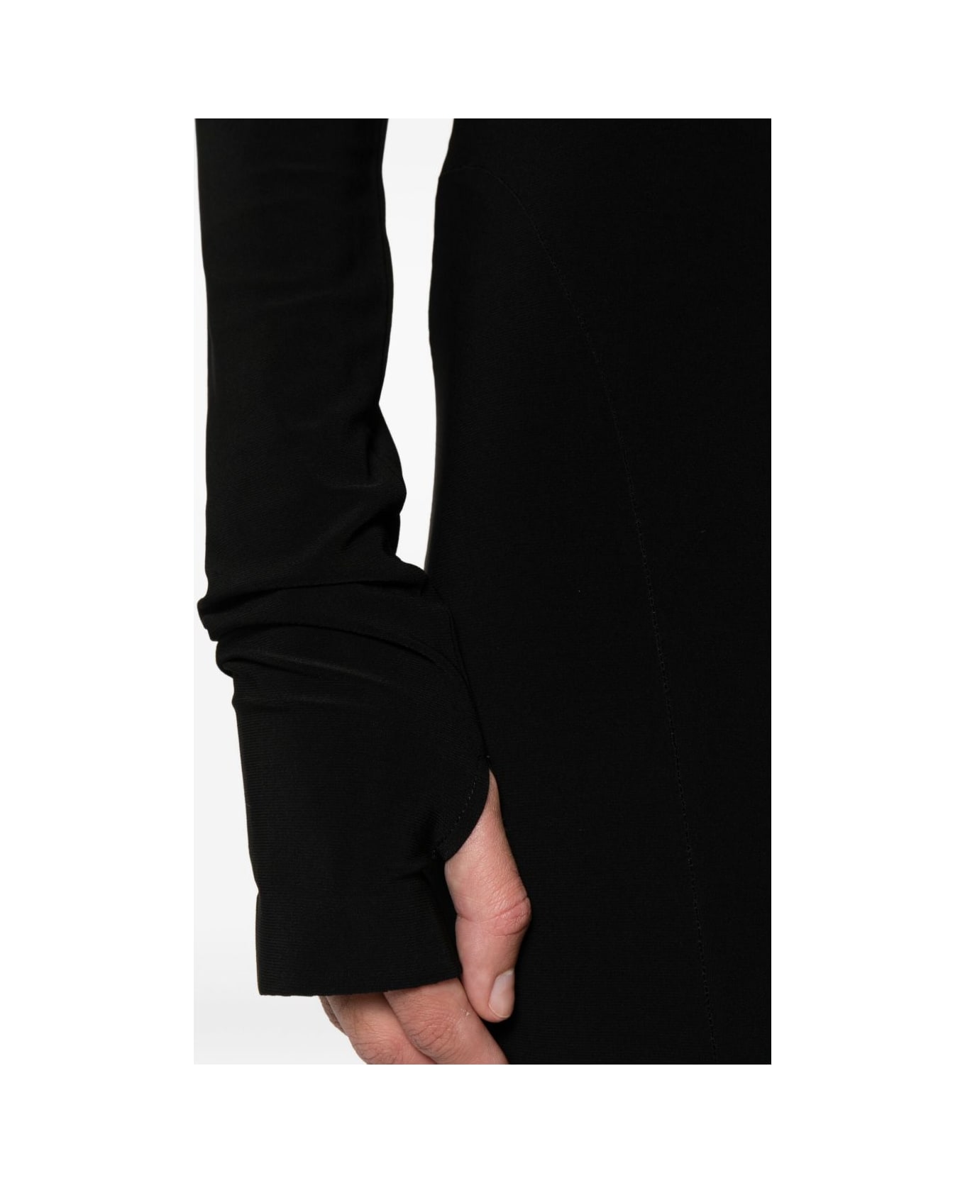 Norma Kamali Long-sleeve Roll-neck Dress - Black