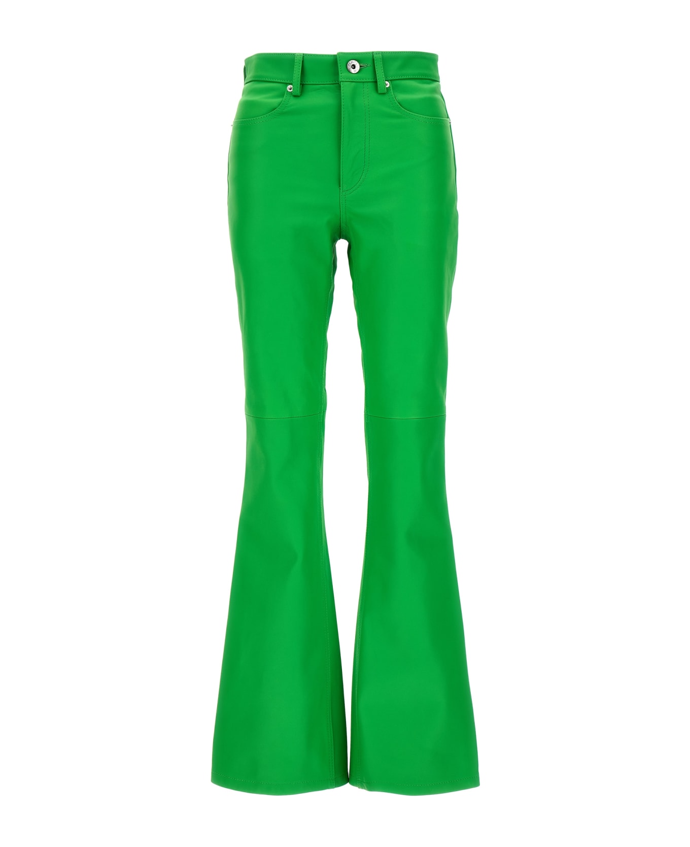 J.W. Anderson Leather Bootcut Trousers - Green