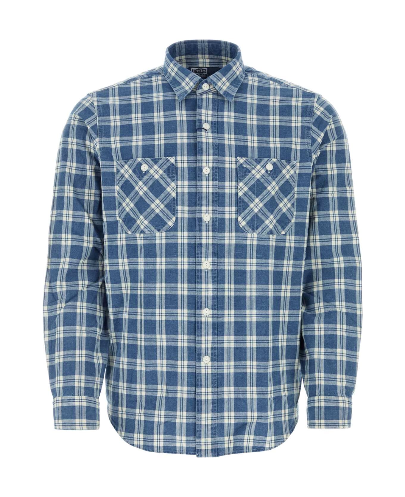 Polo Ralph Lauren Printed Cotton Shirt - INDIGOWHITE