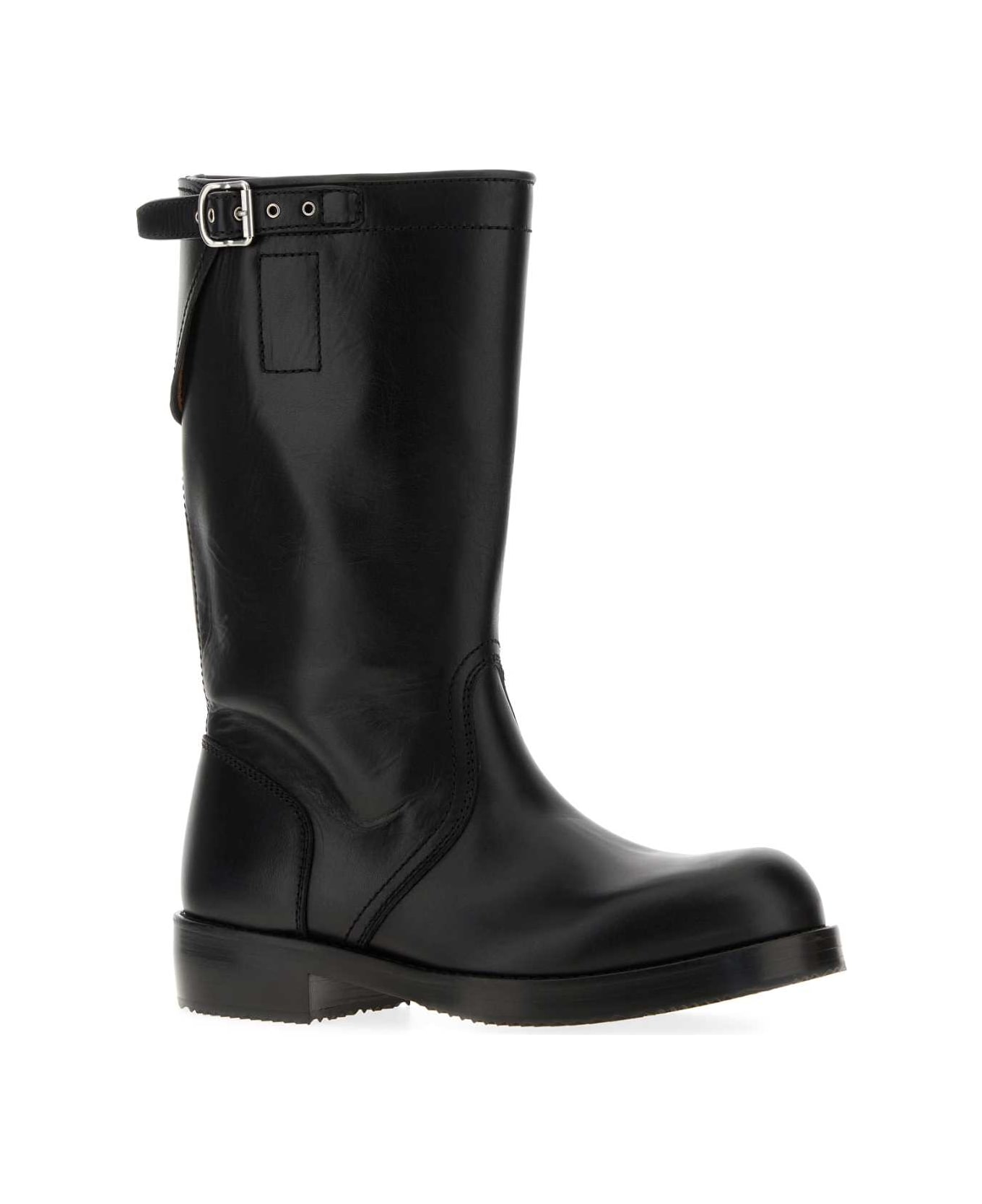 Dries Van Noten Black Leather Boots - BLACK