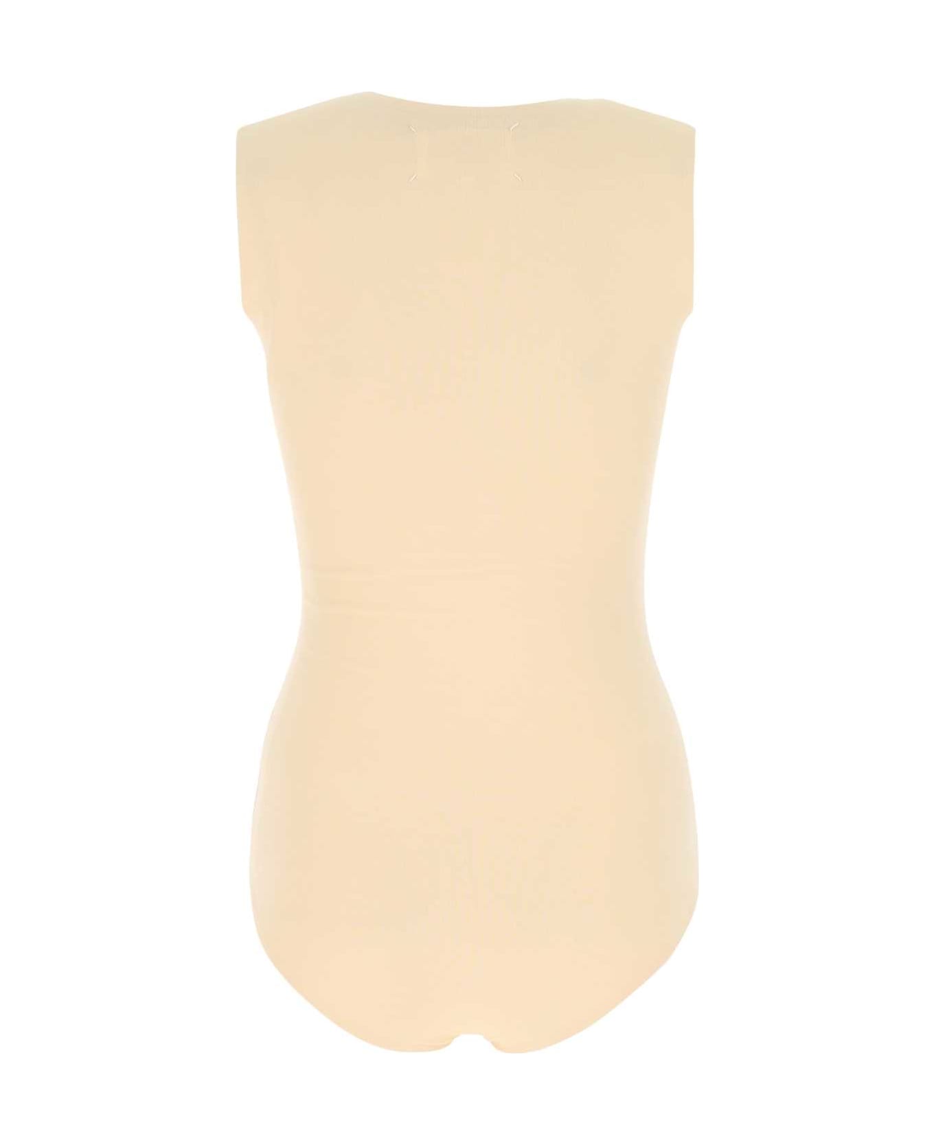 Maison Margiela Skin Pink Stretch Viscose Bodysuit - 118 ボディスーツ