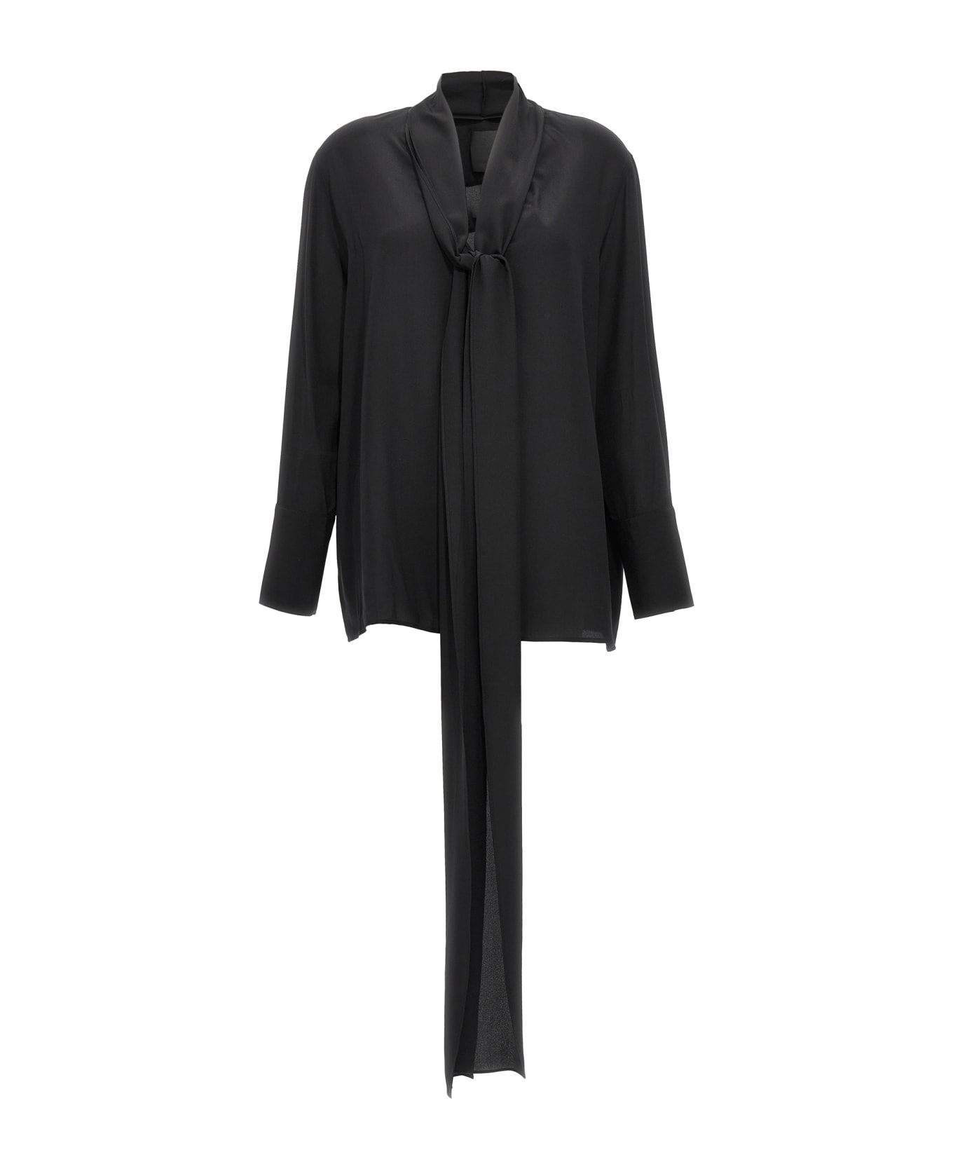 Givenchy V Lavalier Blouse - BLACK