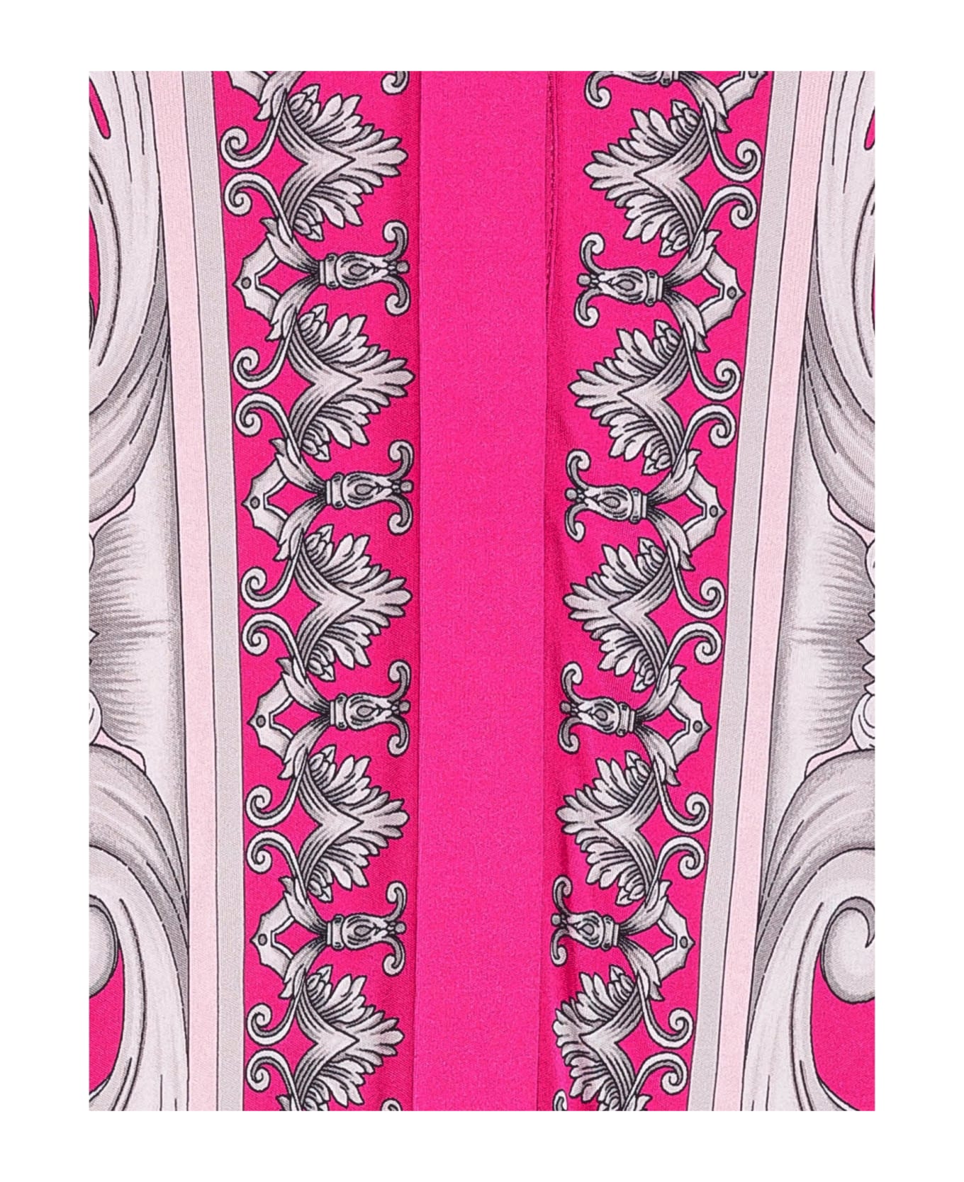 Versace Baroque Printed Midi Dress - Pink