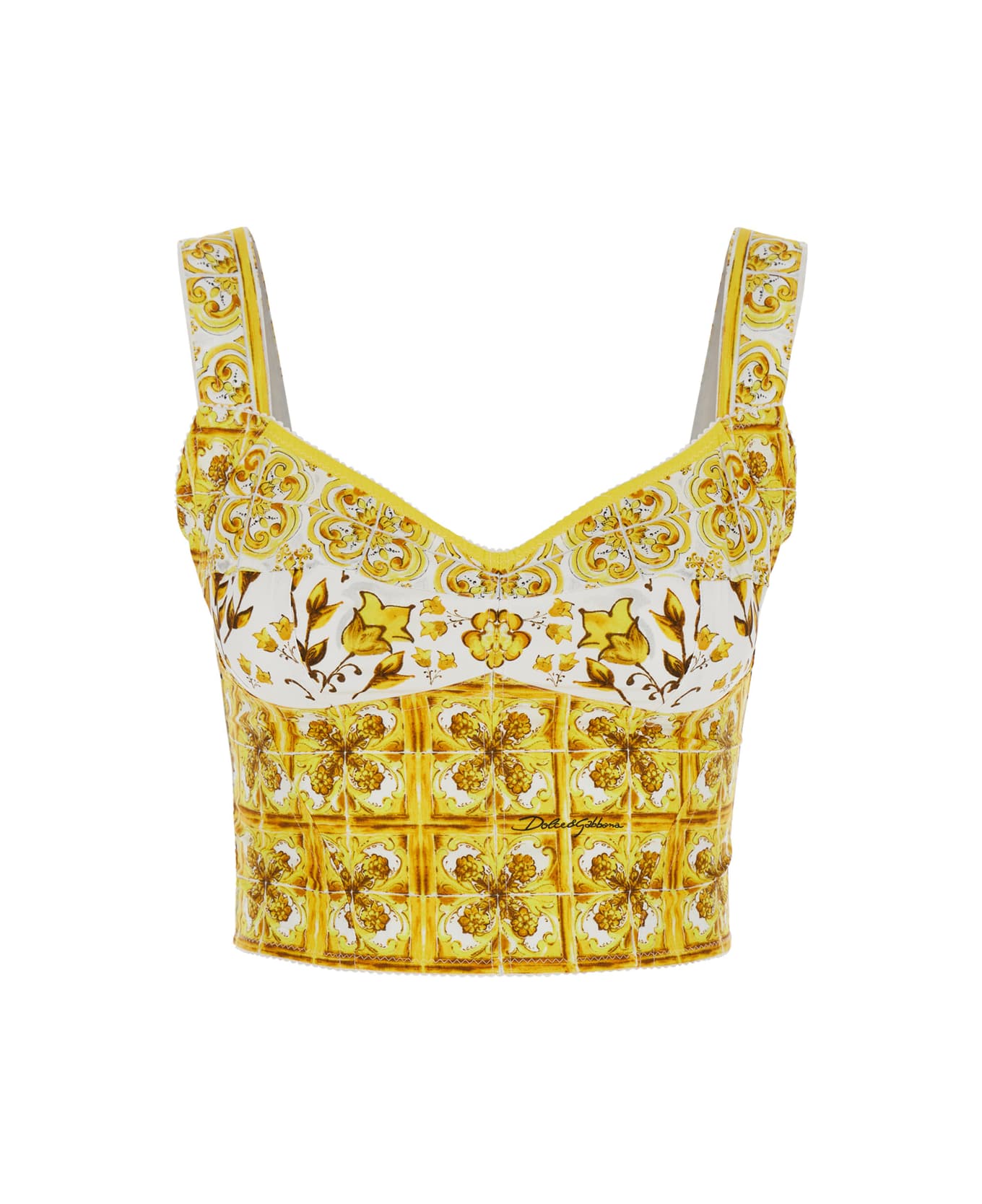 Dolce & Gabbana Top Tris Maiolica - Yellow