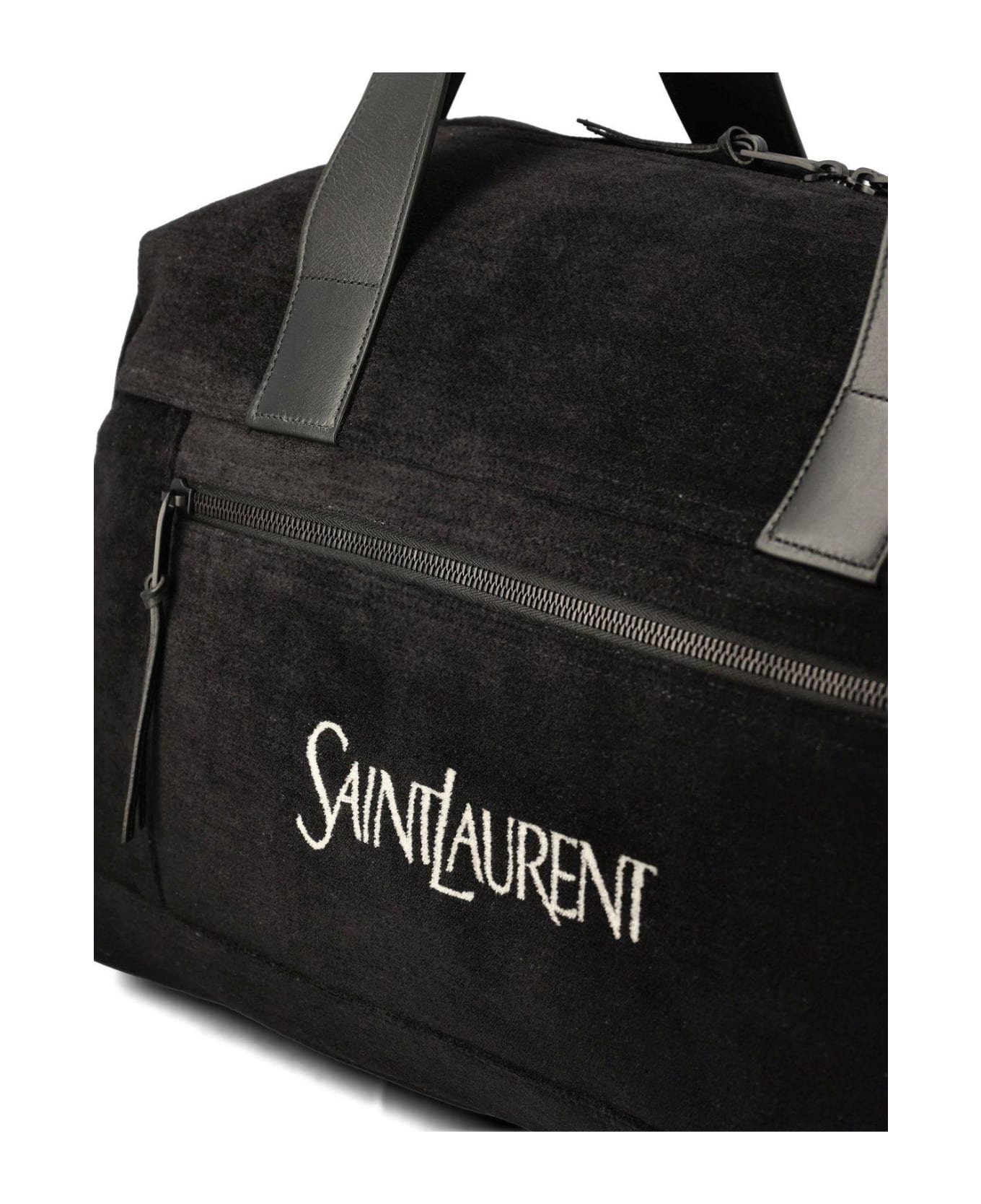 Saint Laurent Logo Jacquard Travel Bag - Nero bianco