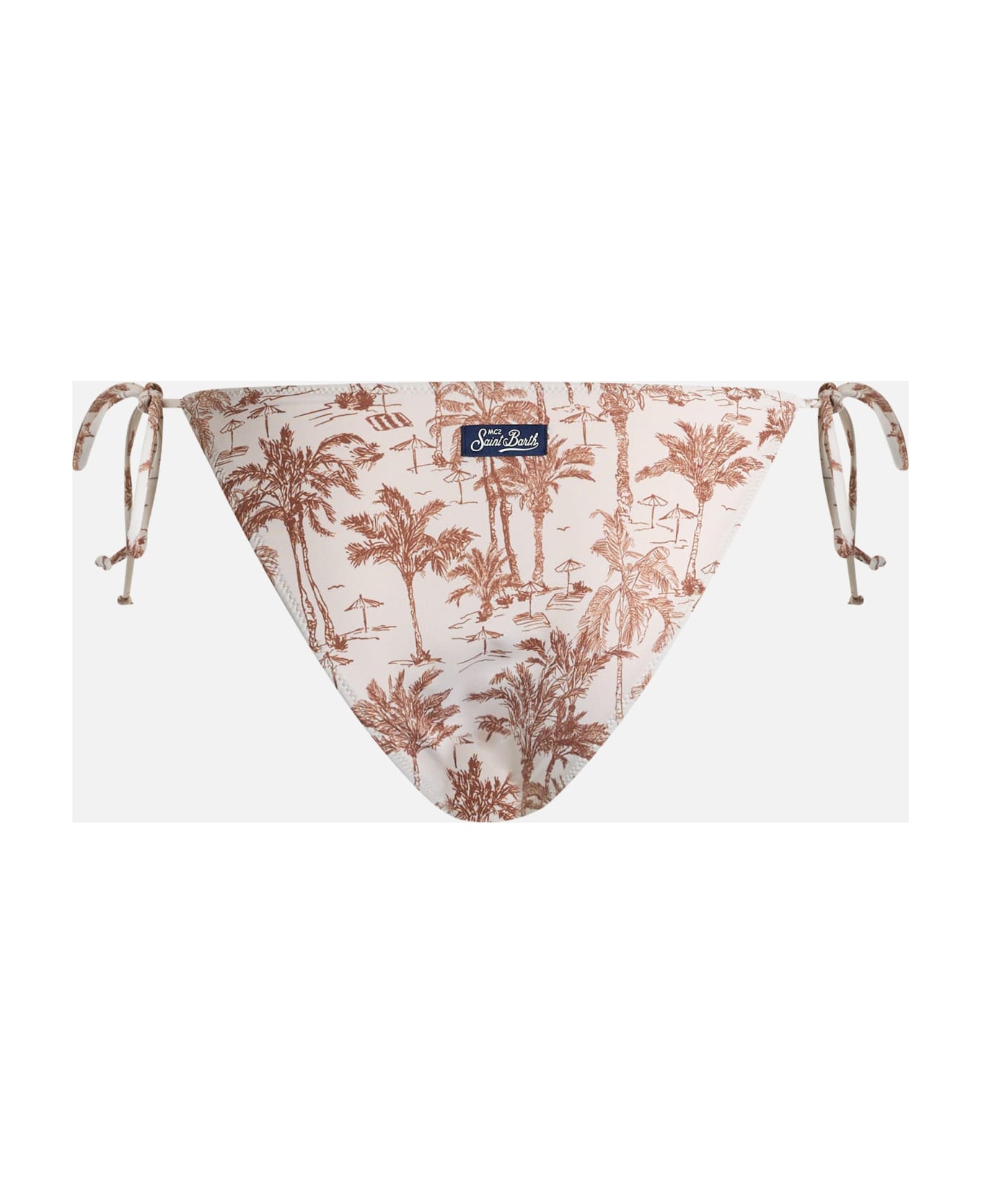 MC2 Saint Barth Woman Toile De Jouy Classic Swim Briefs Virgo - WHITE