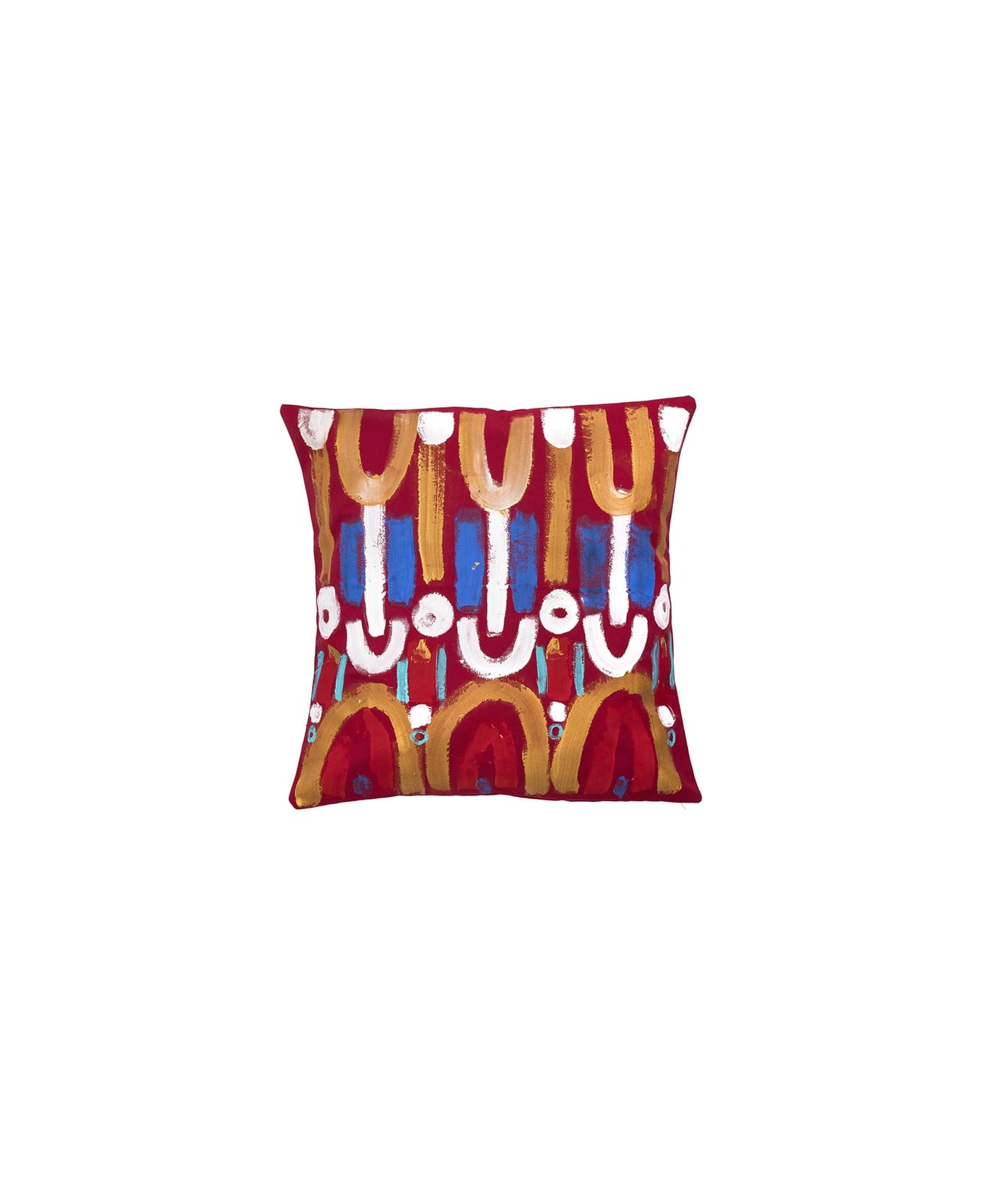 Le Botteghe su Gologone Acrylic Hand Painted Outdoor Cushion 60x60 cm - Dark Red