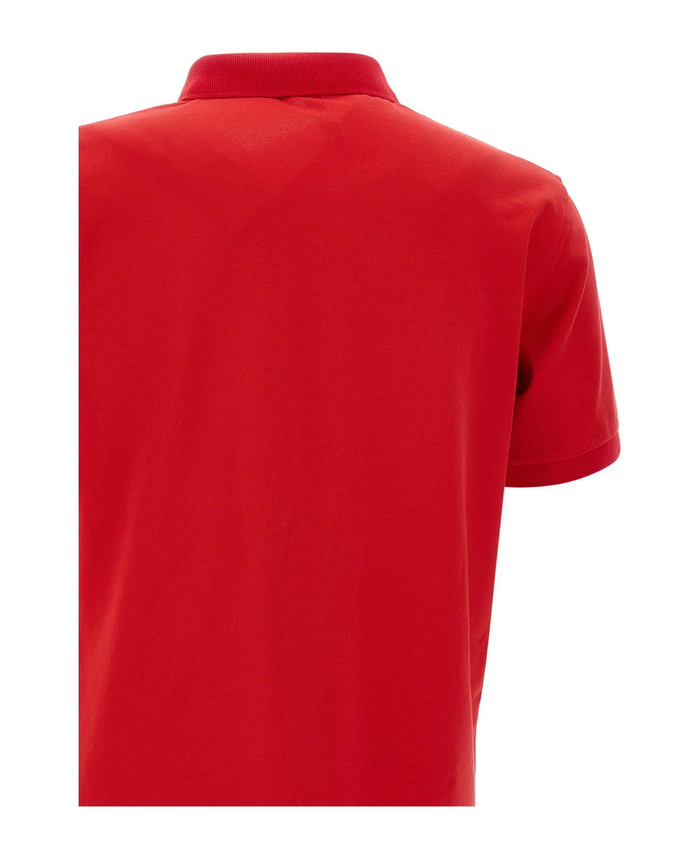 Sun 68 "solid" Pique Cotton Polo Shirt - RED