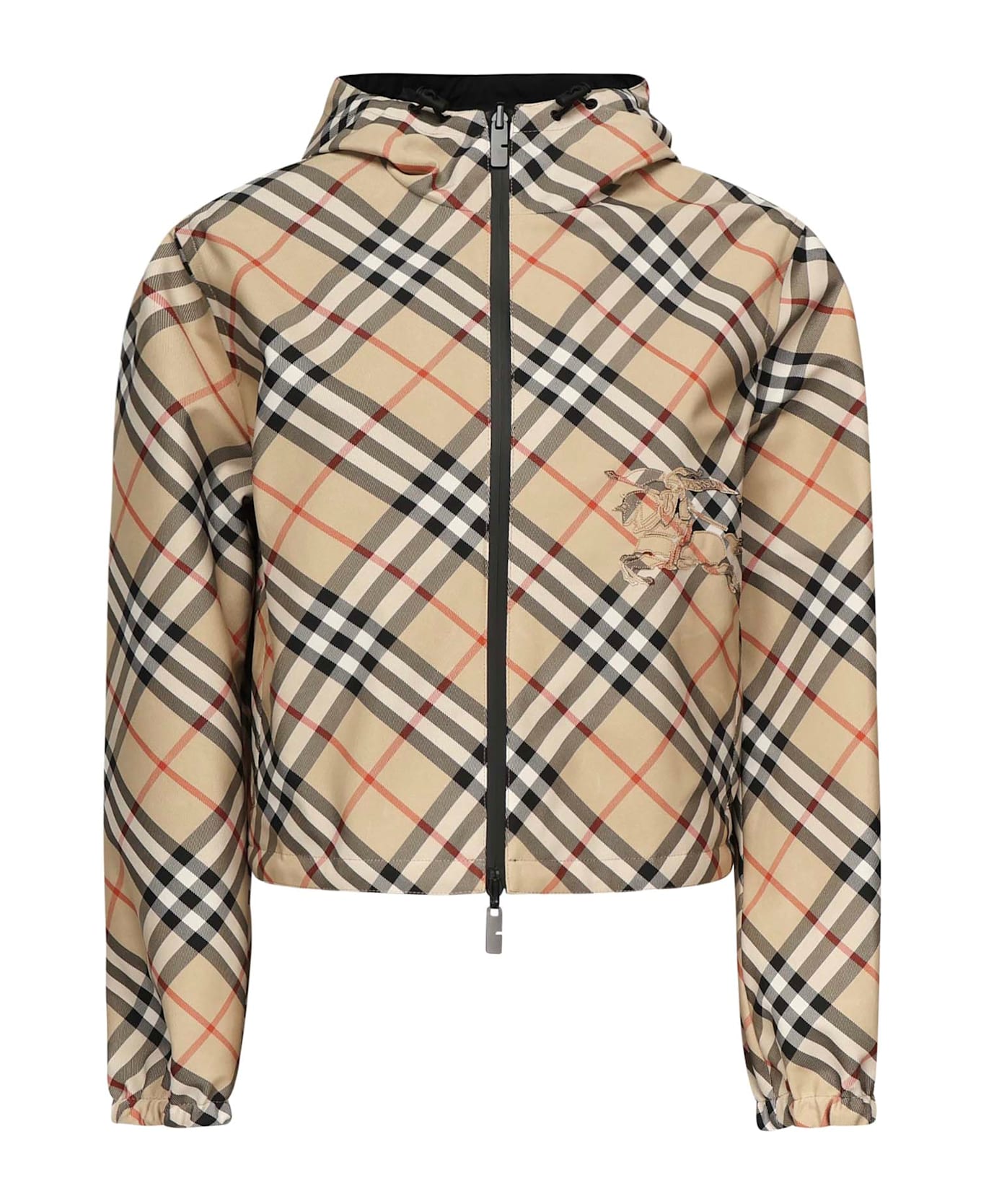 Burberry Reversible Cropped Check Jacket - SAND