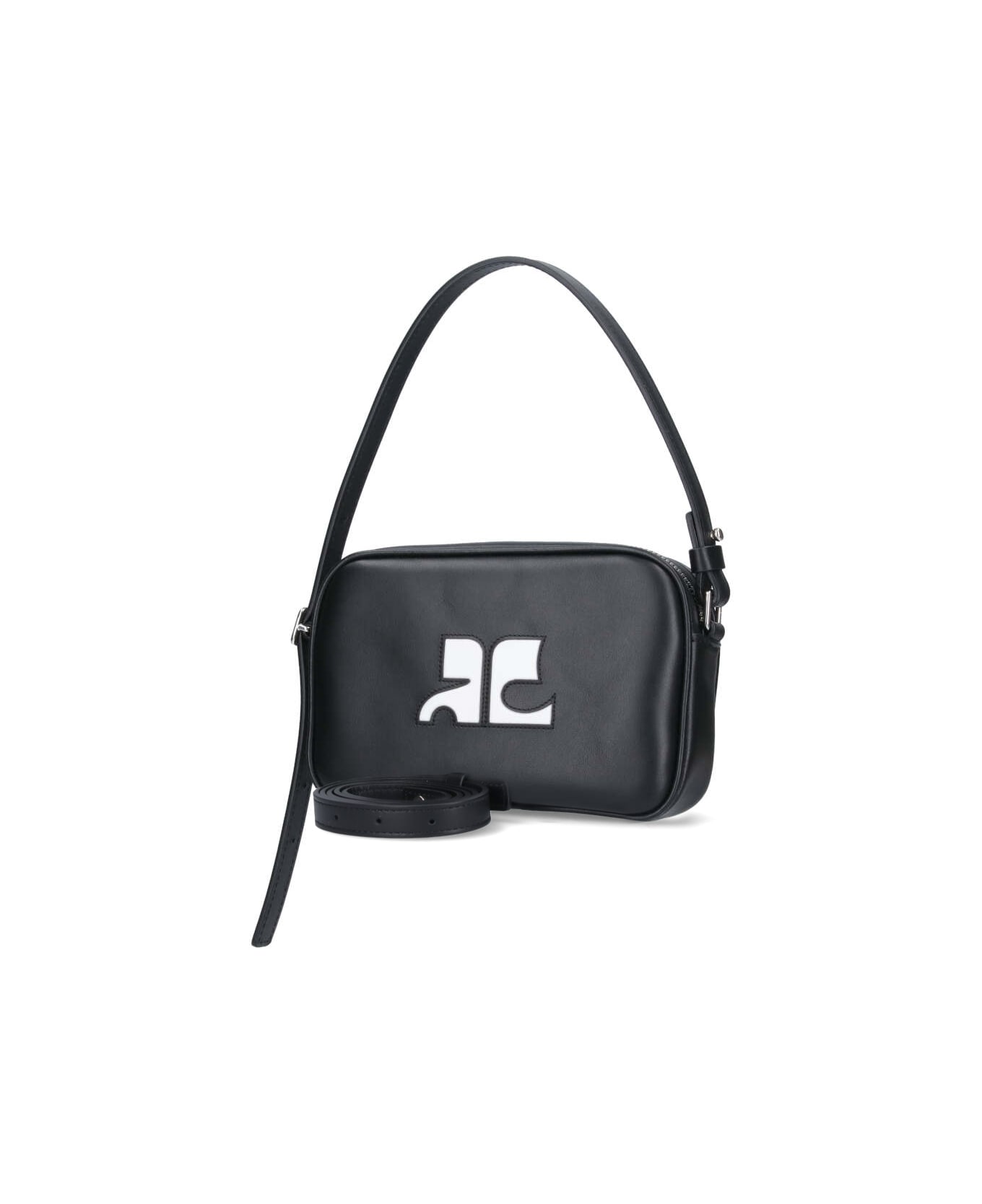Courrèges 'slim Leather Camera' Shoulder Bag - Black  